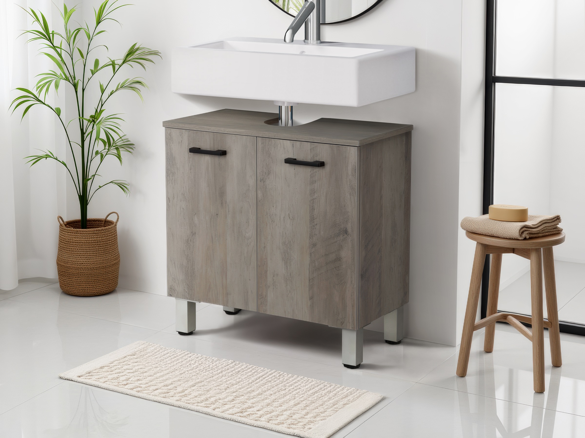 welltime Waschbeckenunterschrank "Florenz,Breite 60cm, 2 Tür, 2 Fächer, mit günstig online kaufen