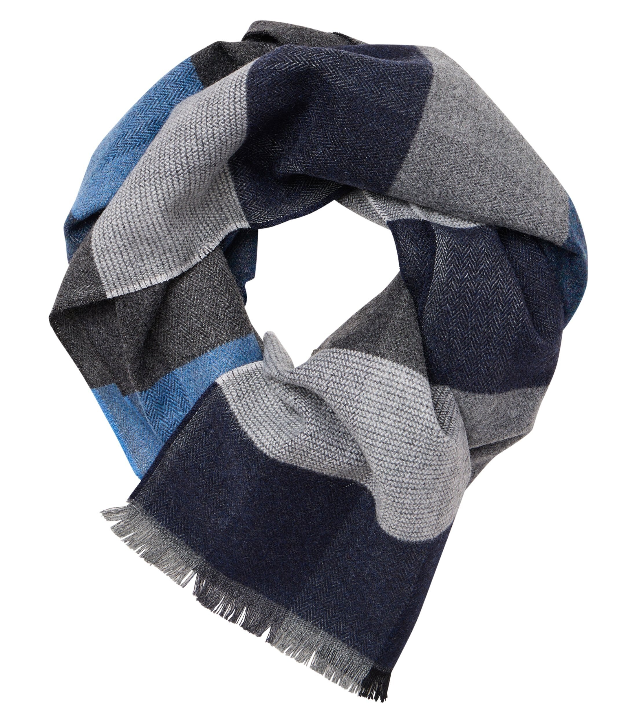 CASAMODA Herren Schal "CASAMODA Schal kariert", blau, 45% Polyester, 20% Polyamid, 20% Polyacryl, 15% Wolle, Modetücher