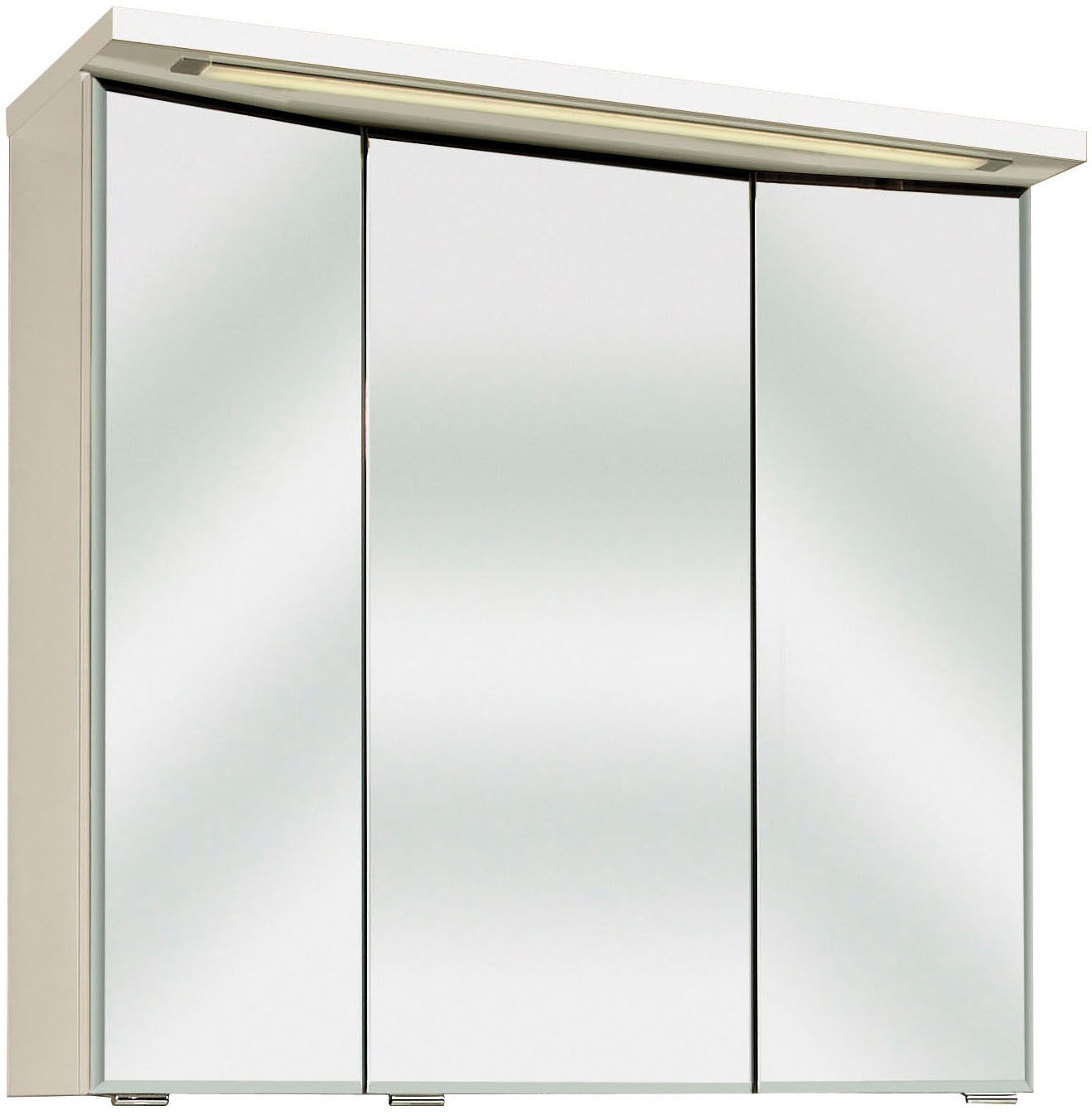 Saphir Badmöbel-Set »Trentino 2-teilig Mineralmarmor-Waschtisch mit LED-Spiegelschrank«, (3 St.), Badmöbel-Set 77cm breit, inkl. Türdämpfer, 3 Türen, 2 Auszügen