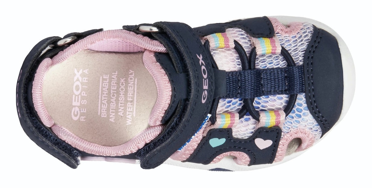 Geox Sandale B SANDAL MULTY GIRL mit Herz in Regenbogenfarben