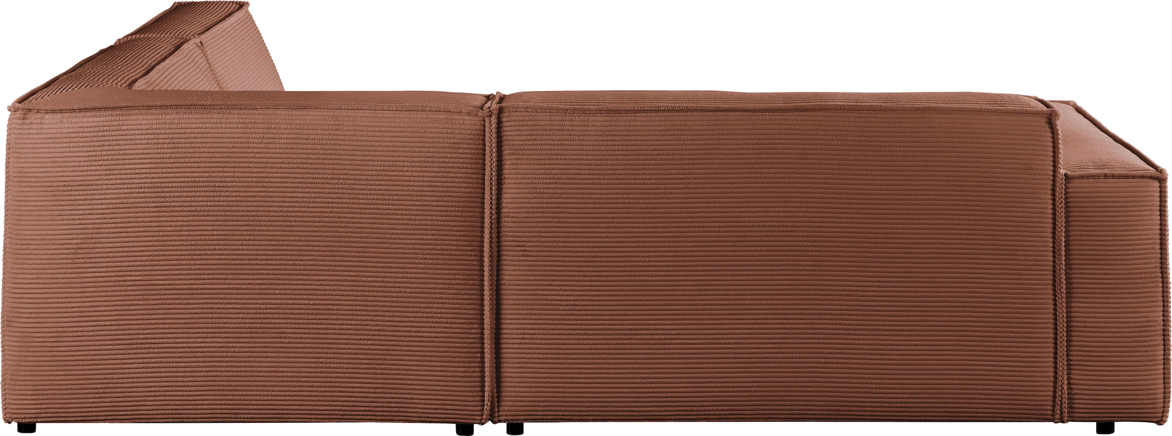 3C Candy Ecksofa »Matteo in elegant, kubischer Formensprache, bequem, L-Form«, mit auffälliger Kedernaht, Cord-Bezug, Lounge-Charakter