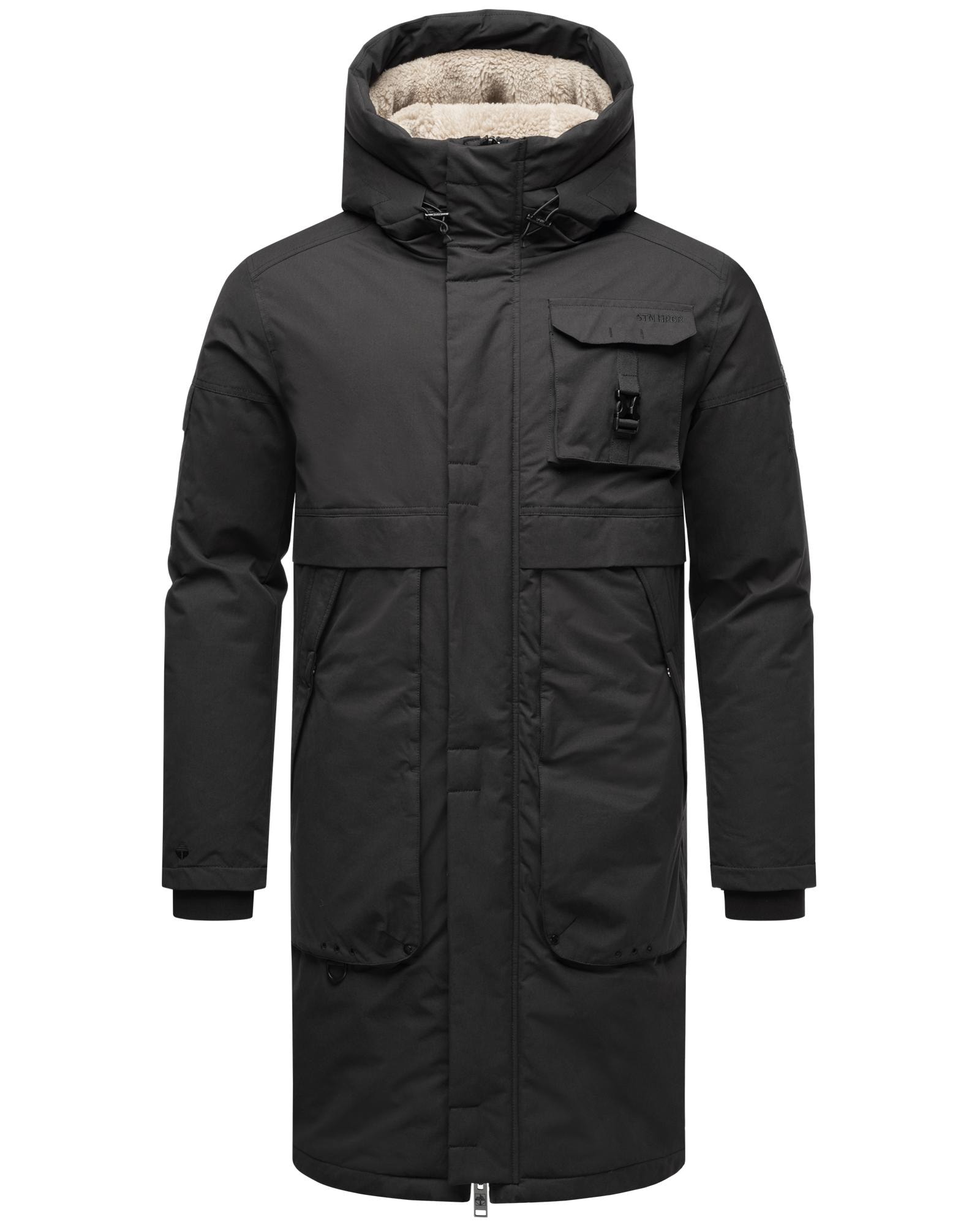 Stone Harbour Wintermantel »Cyriaan XX«, Langer Herren Winterparka mit großen Eingrifftaschen