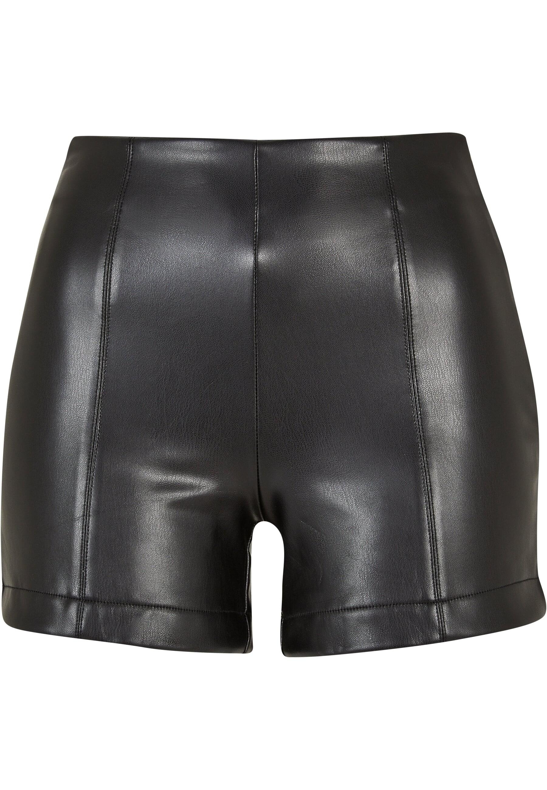 URBAN CLASSICS Stoffhose "Urban Classics Damen Ladies Synthetic Leather Shorts", (1 tlg.)