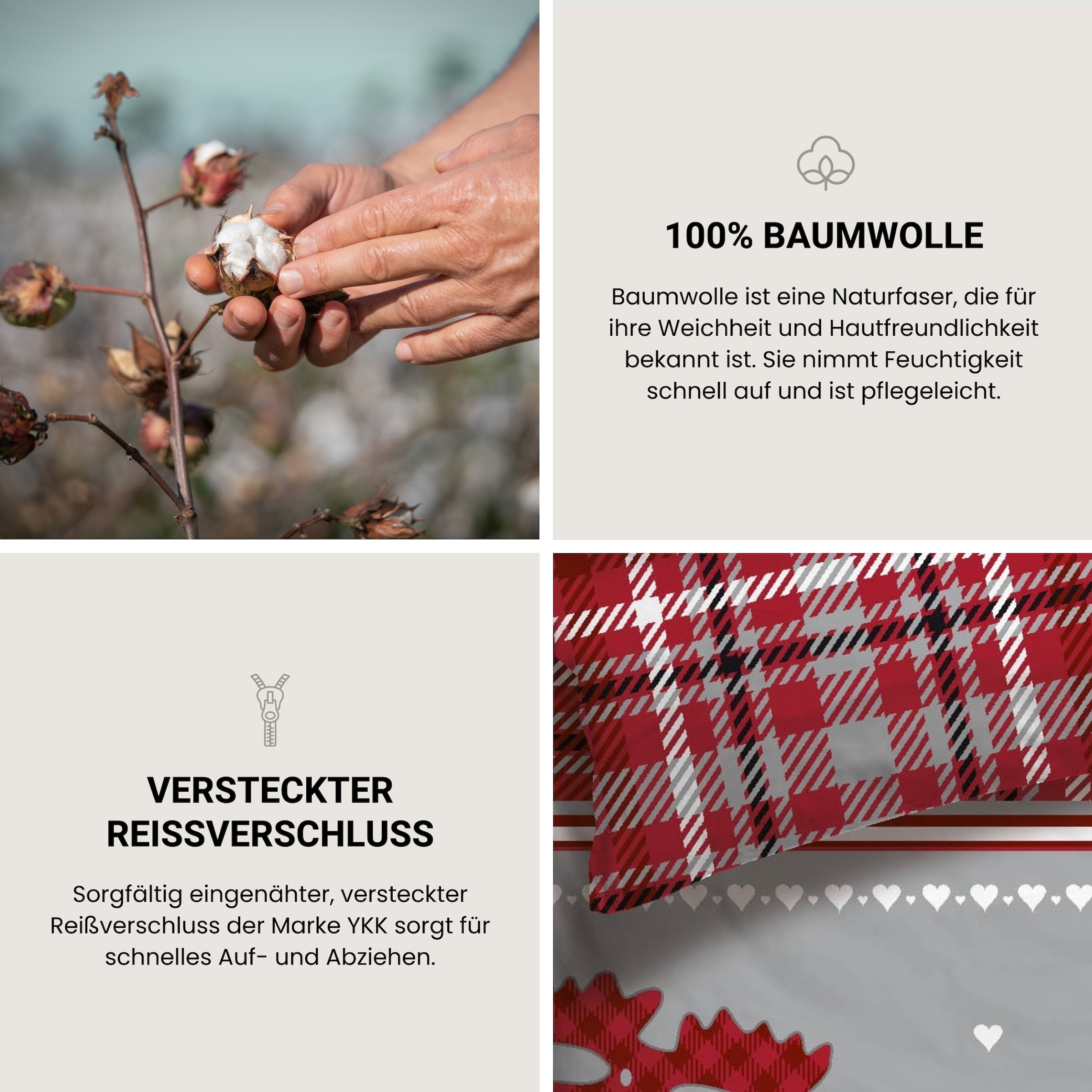 Schiesser Bettwäsche »Salous aus weichem Baumwollflanell mit Winterprint« 2 Stk. tlg. Made in Green