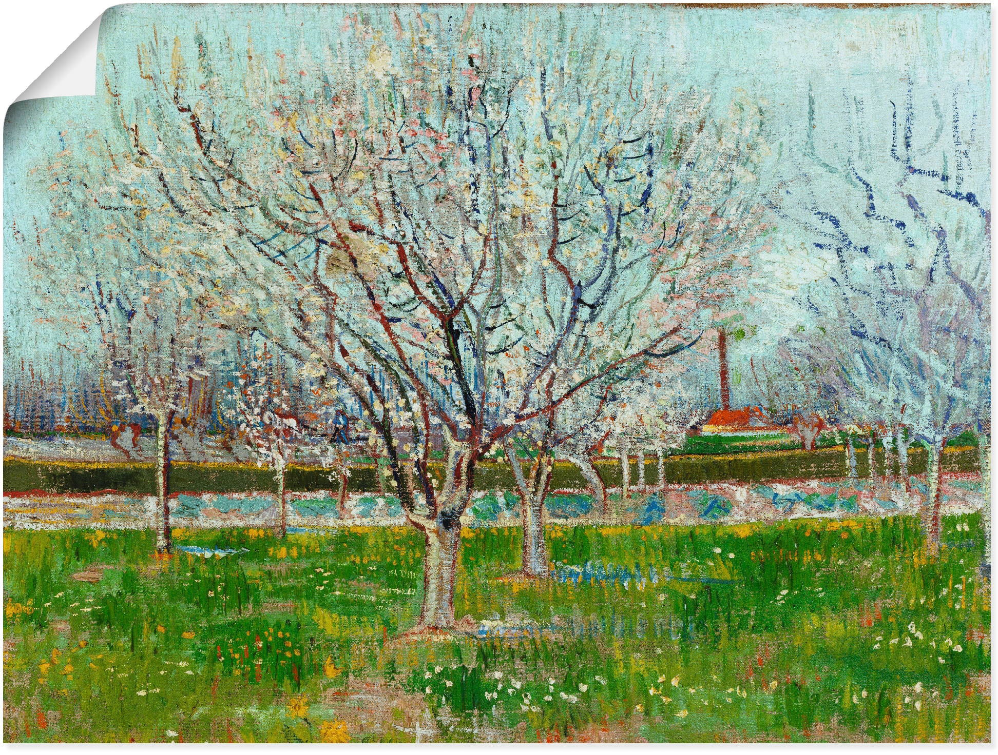 Artland Wandbild »Blühender Obstgarten. 1888«, Bäume, (1 St.), als Leinwandbild, Wandaufkleber oder Poster in versch. Größen