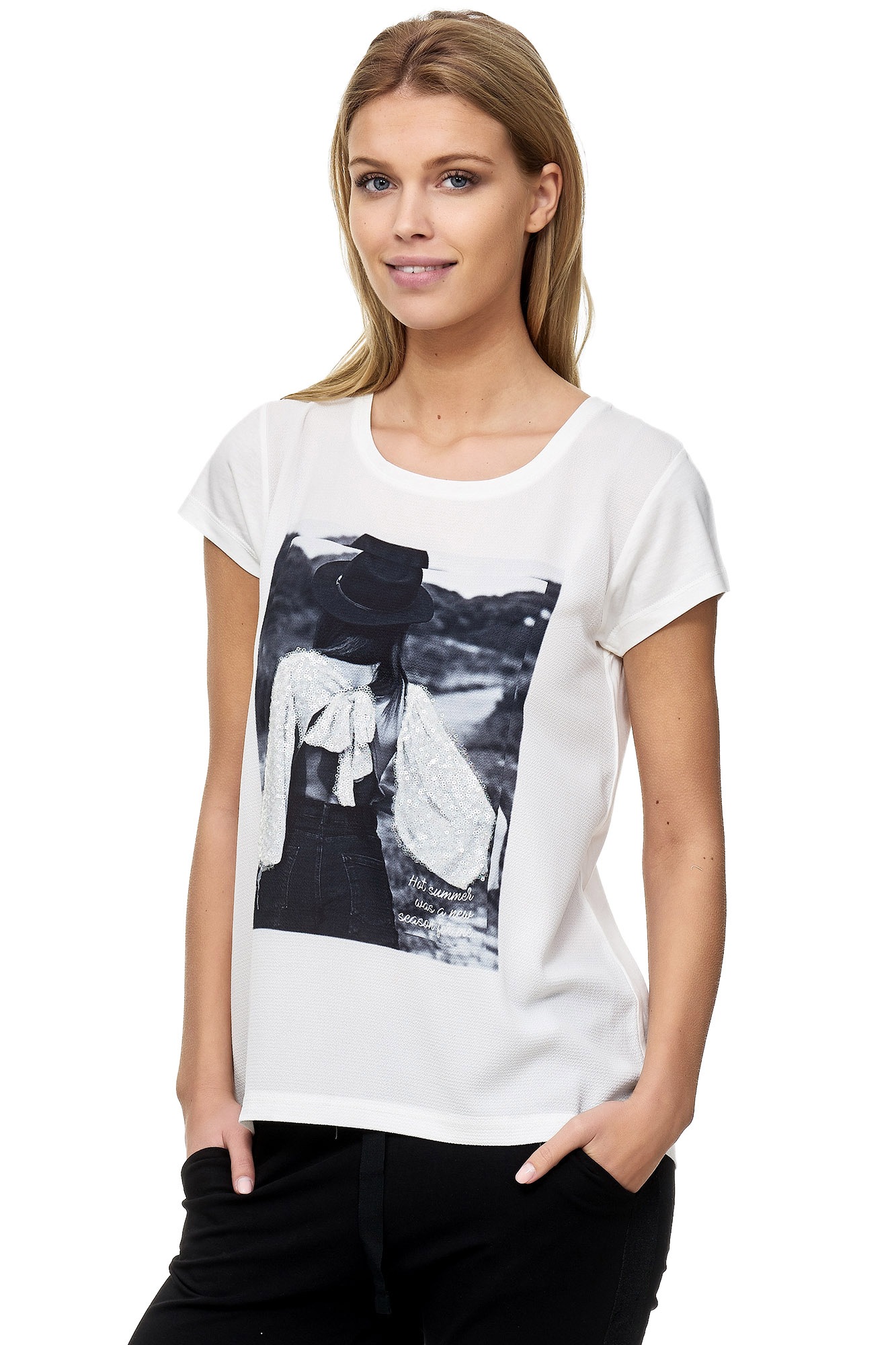 Decay T-Shirt, mit paillettenbesetztem Vintage-Print