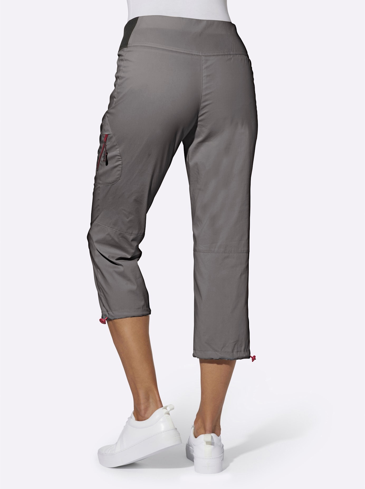 Caprihose CASUAL LOOKS, Herren, Gr. 40, Normalgrößen, grau, 55% Baumwolle, 42% Polyamid, 3% Elasthan, gemustert, mehrfarbig, unifarben, 3/4-Länge, Hosen Caprihose 3
