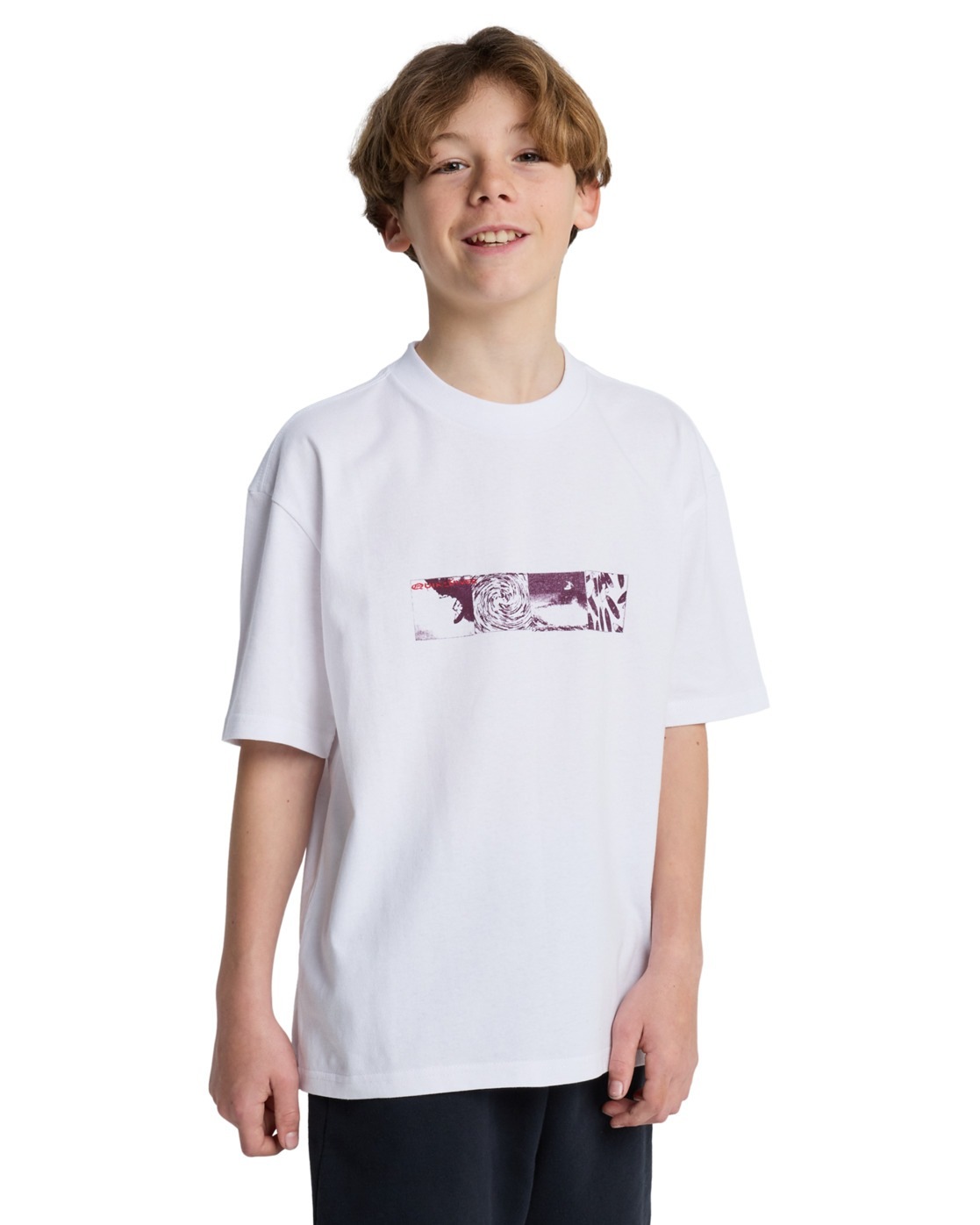 T-Shirt QUIKSILVER "Mercury Vortex", Jungen, Gr. 10, weiß, Obermaterial: 100% Walkfrottier;, Shirts T-Shirt