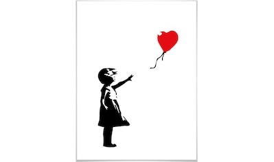 Poster »Graffiti Bilder Girl with the red balloon«, Menschen, (1 St.), Poster ohne...