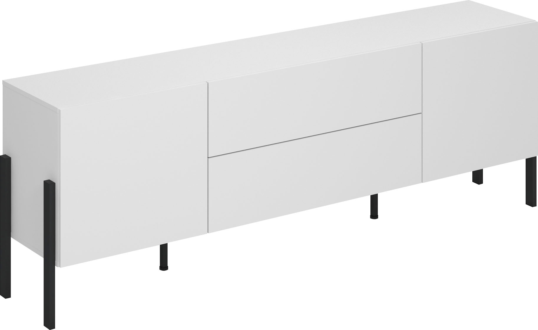 INOSIGN Lowboard "Jukon,Breite 200 cm, moderne grifflose TV-Kommode,2 Türen/2 Schubladen", TV-Schrank mit viel Stauraum,