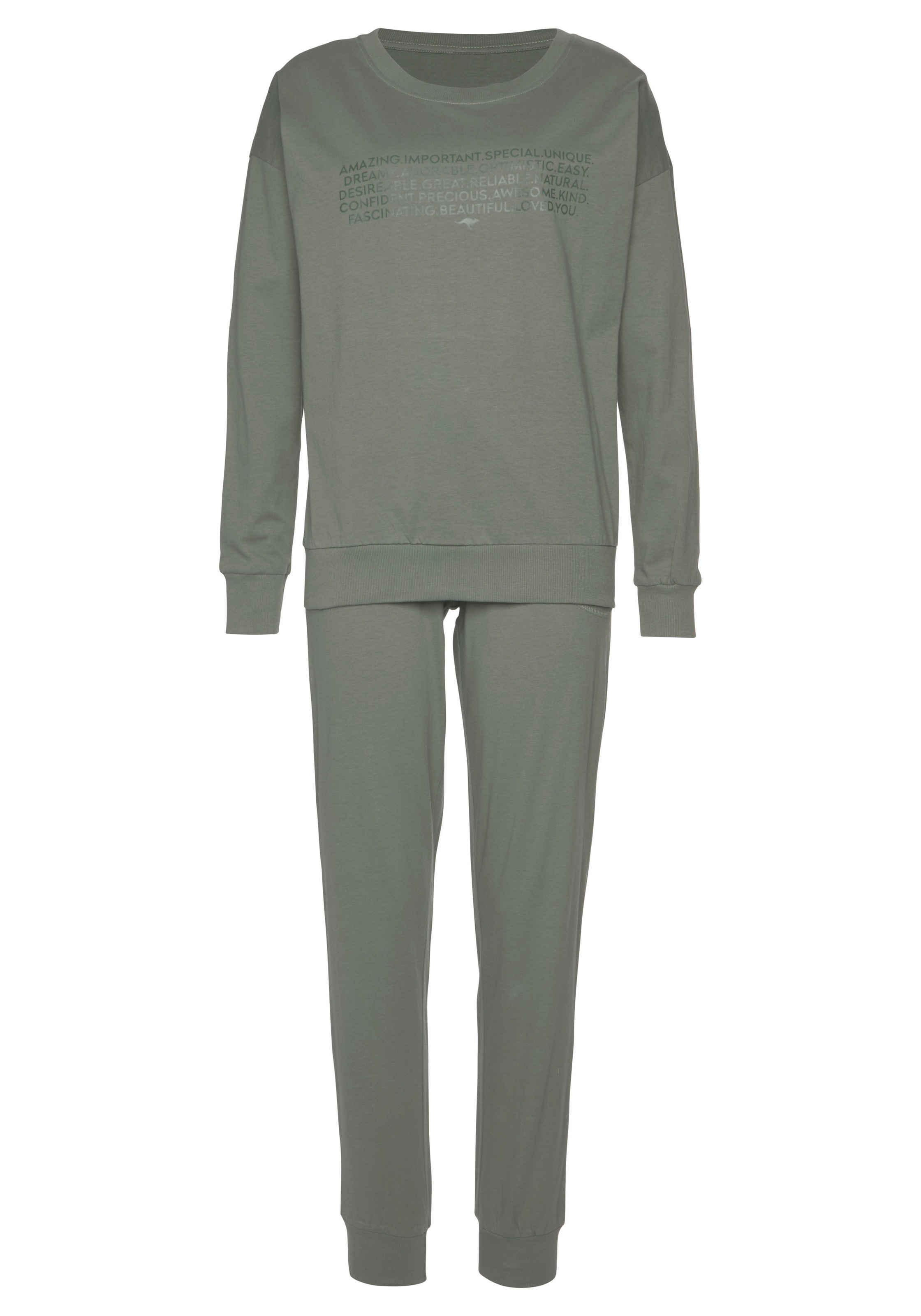 KangaROOS Pyjama 2 Stk. tlg., mit Slogan-Frontdruck günstig online kaufen