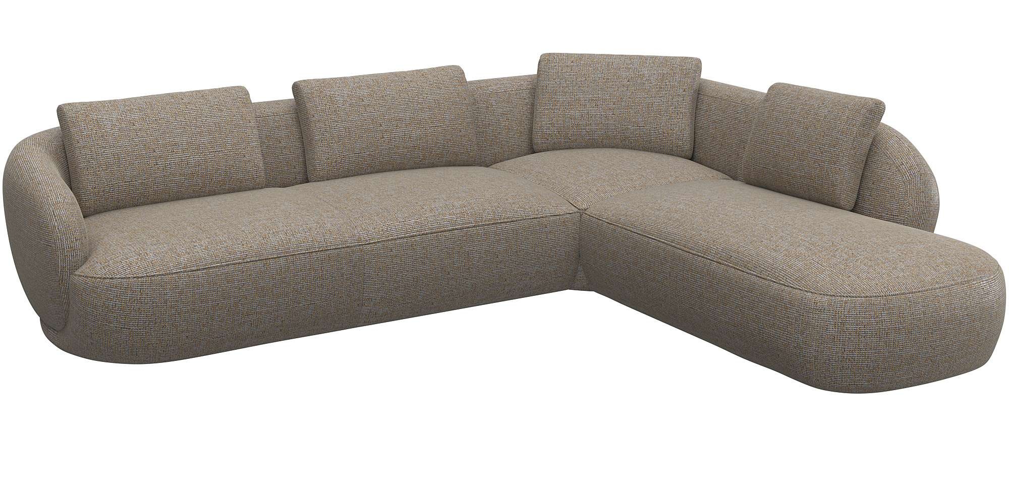 FLEXLUX Ecksofa "Torino, rund, L-Form, Sofa-Ecke mit Ottomane", Modernes, o günstig online kaufen