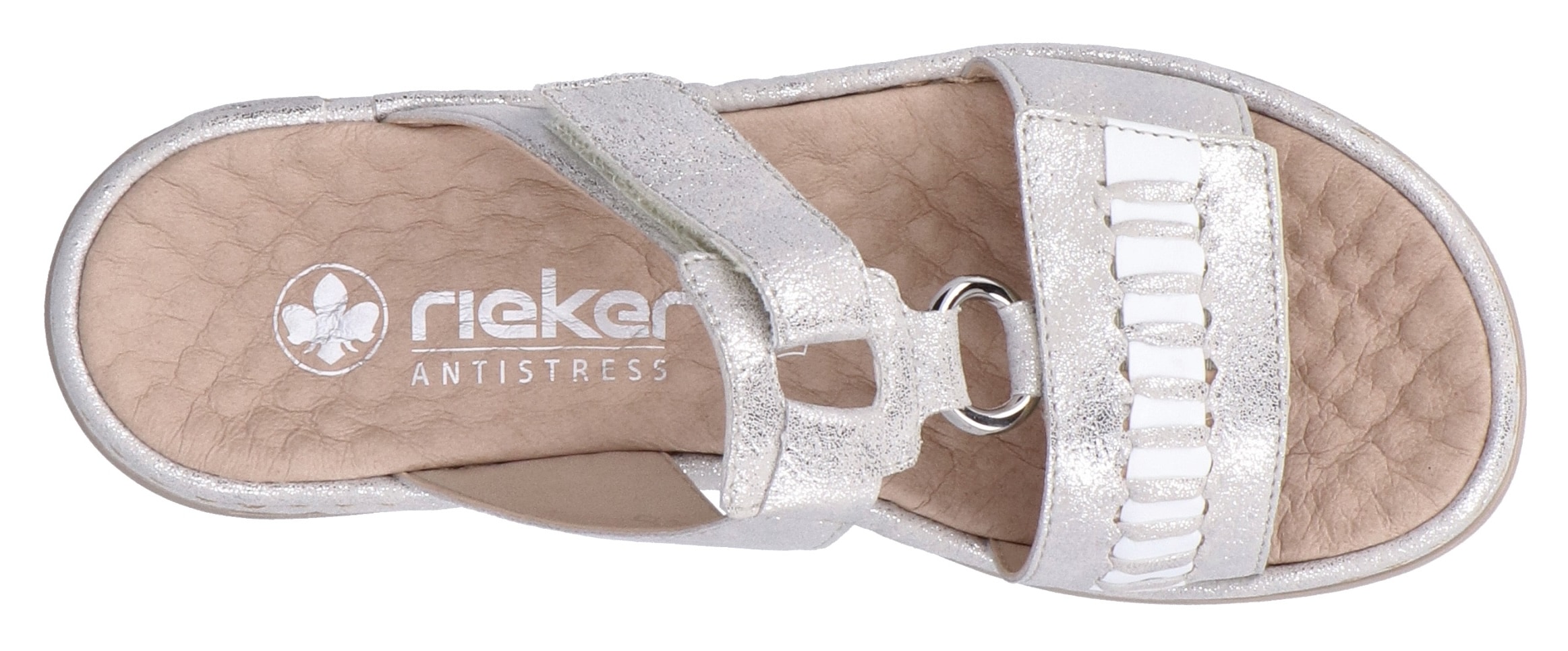 Rieker Pantolette, Sommerschuh, Strandschuh mit regulierbaren Klettverschlüssen