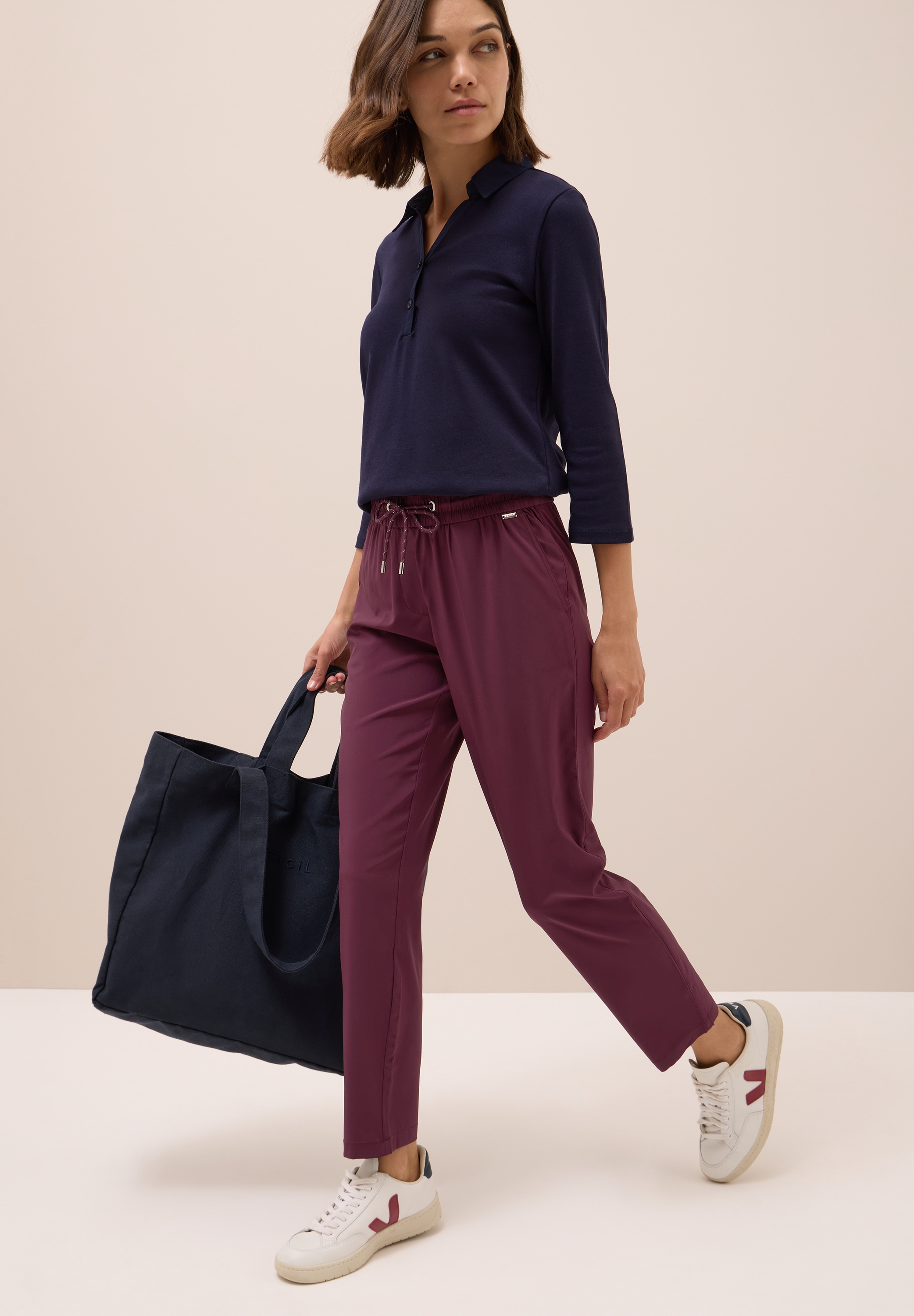 Cecil Stoffhose »Style Tracey Light«, mit elastischem Bund und Tunnelzug