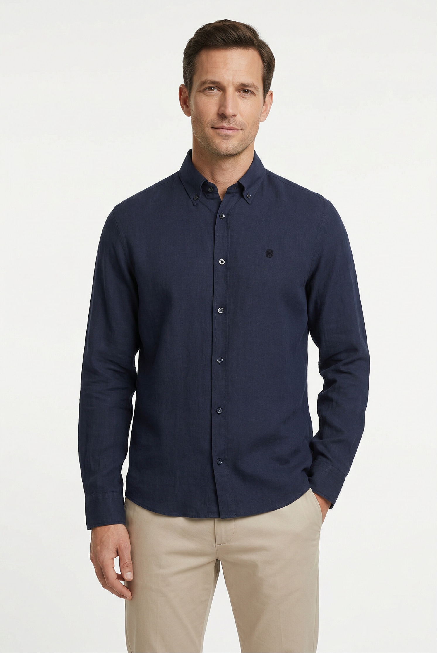 BOSS Leinenhemd "LIAM" 100% Leinen mit Button-Down-Kragen, regular fit