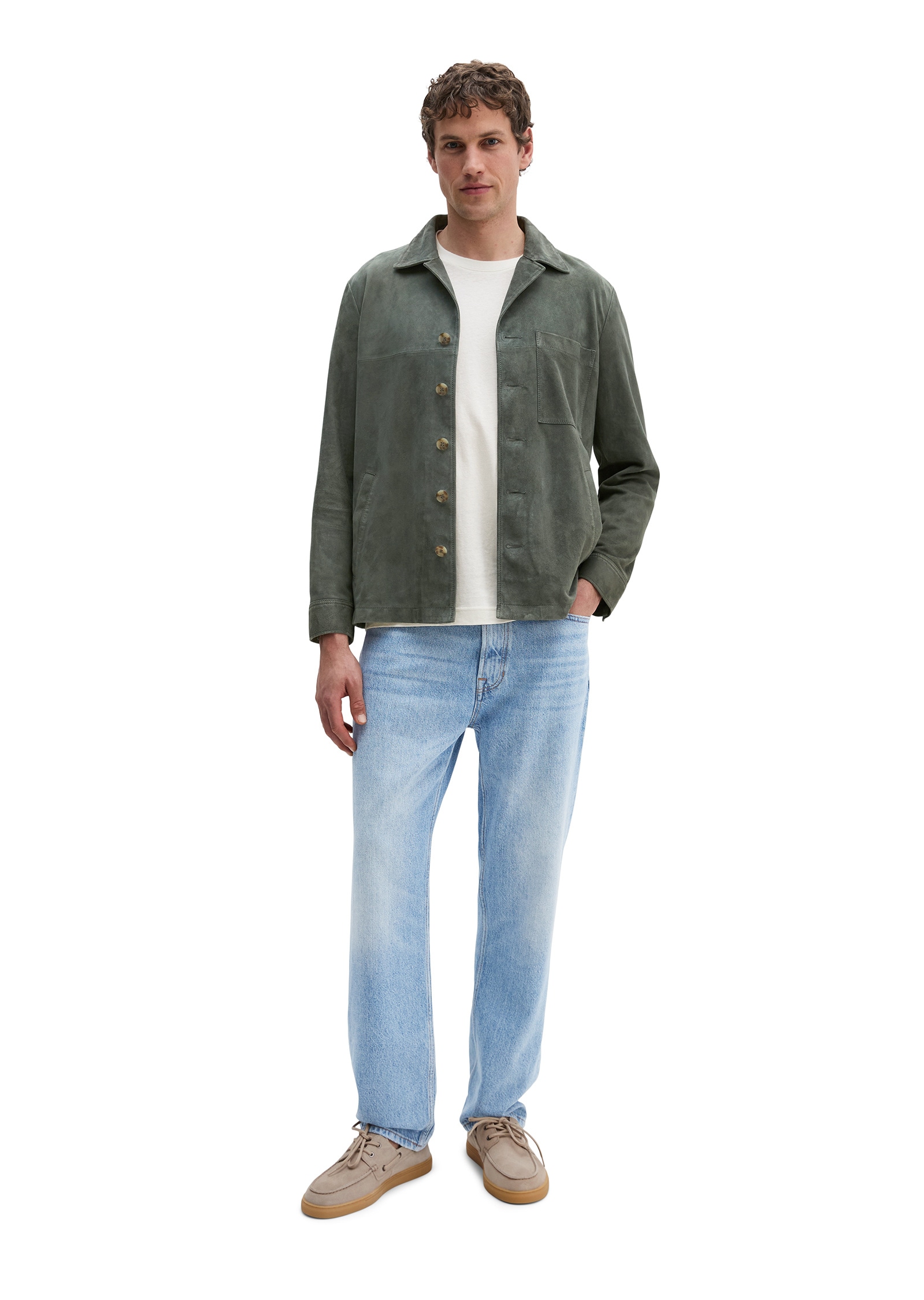 Marc O'Polo Lederjacke »aus weichem Veloursleder« ohne Kapuze