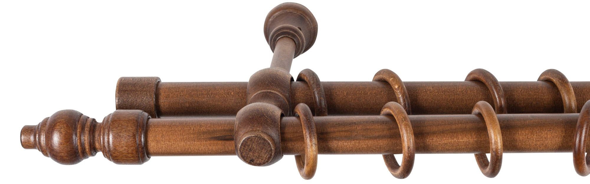 SN DECO GROUP Gardinenstange "Filigrano" 2 läufig-läufig Fixmaß 28 mm, Holz günstig online kaufen