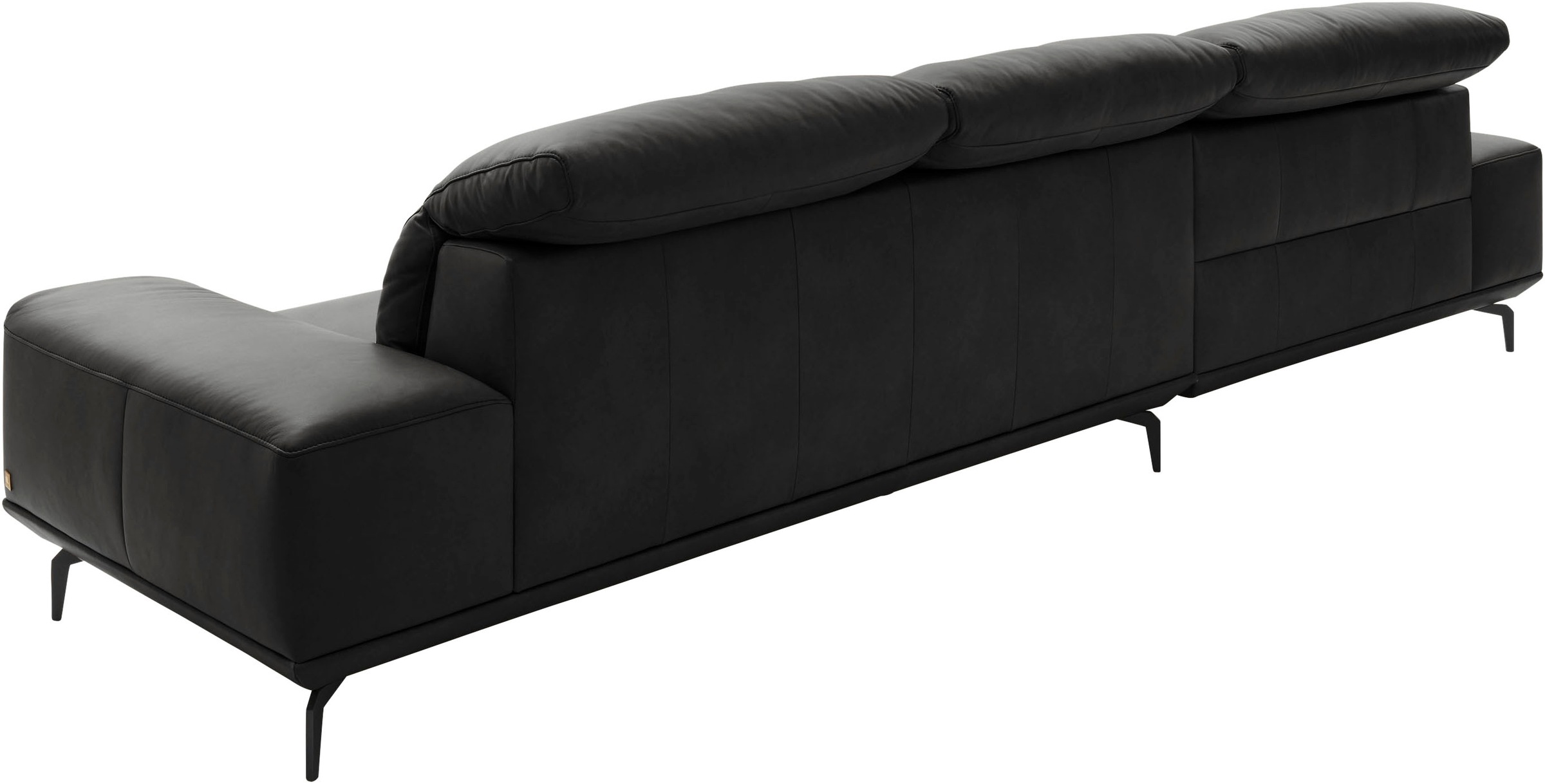 Wohnlandschaft MUSTERRING "MR 2490 Ecksofa mit erstklassigem Sitzkomfort, Long-Life-Leder", schwarz (anthrazit, s), B:342cm T:207cm, Sofas, Wohnlandschaft, Fuß Schwarz, Sitzhöhe 46cm, wahlweise mit Funktionen, Maße 342x207 cm 6