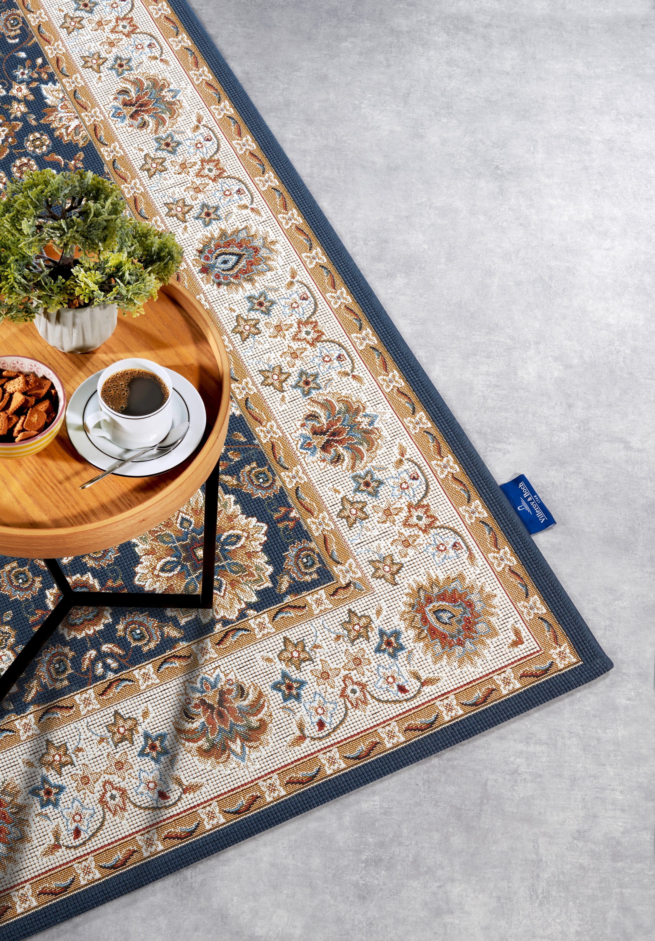 Villeroy & Boch Teppich »Nicolas«, rechteckig, 3 mm Höhe, In- und Outdoor, Flachgewebe, wetterfest, Balkon, Klassisch, Terrasse