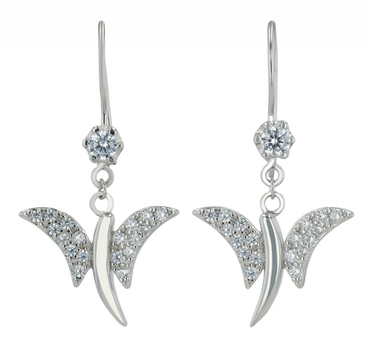 Paar Ohrhänger ADELIA´S "Damen Ohrhänger aus 925 Sterling Silber und Zirkonia", silber, Ohrringe, Damen, Damen, Silber 925 (Sterlingsilber) 8