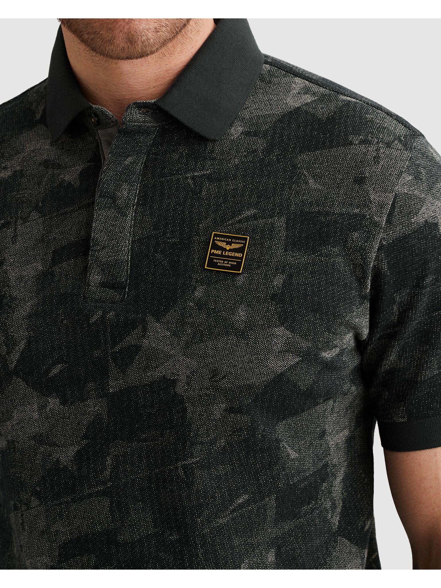 PME LEGEND Poloshirt »Short sleeve polo printed two tone pique« mit Logo Stickerei