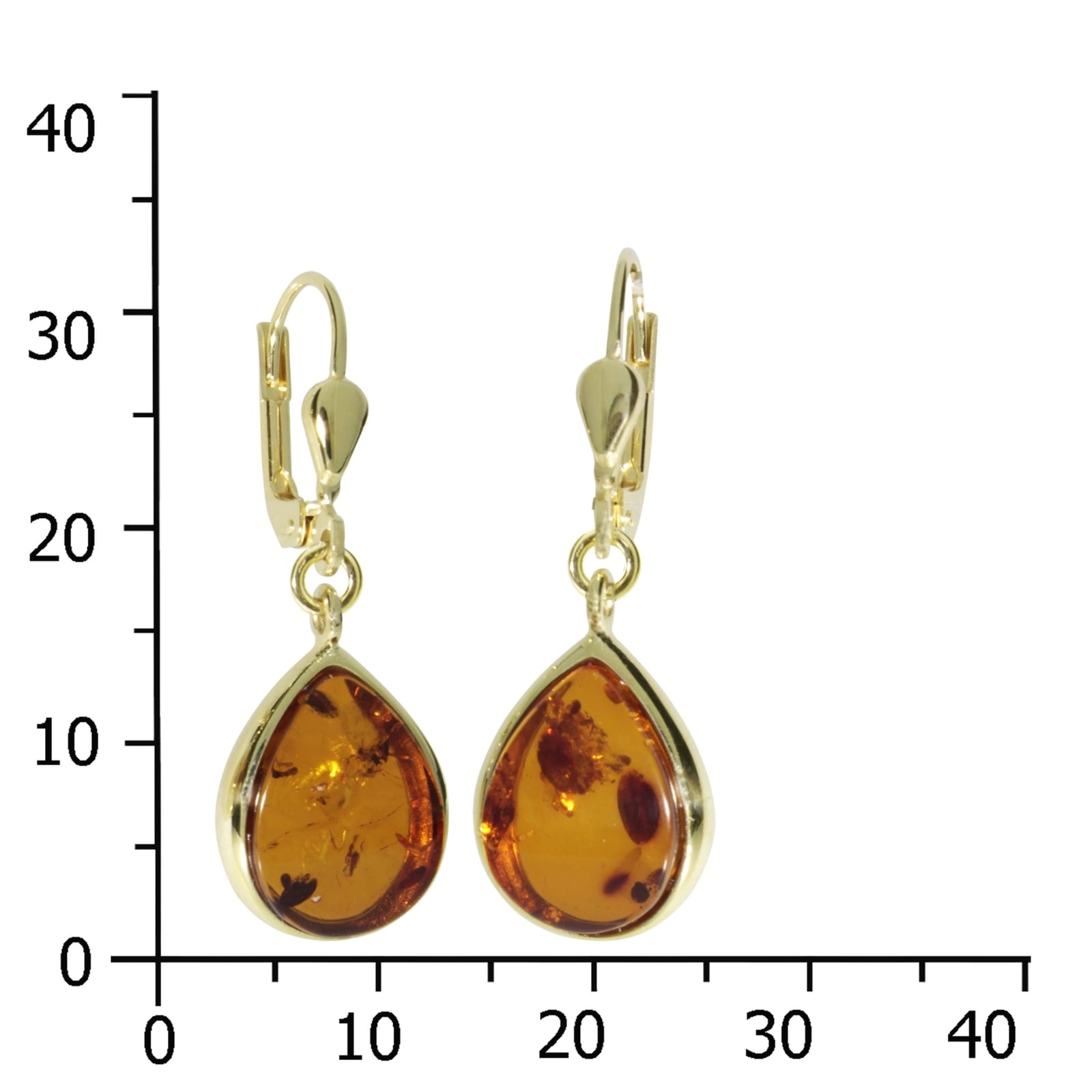 OSTSEE-SCHMUCK Paar Ohrhänger »- Classic 12 x 9 mm Tropfen - Gold 333/000 - Bernstein«