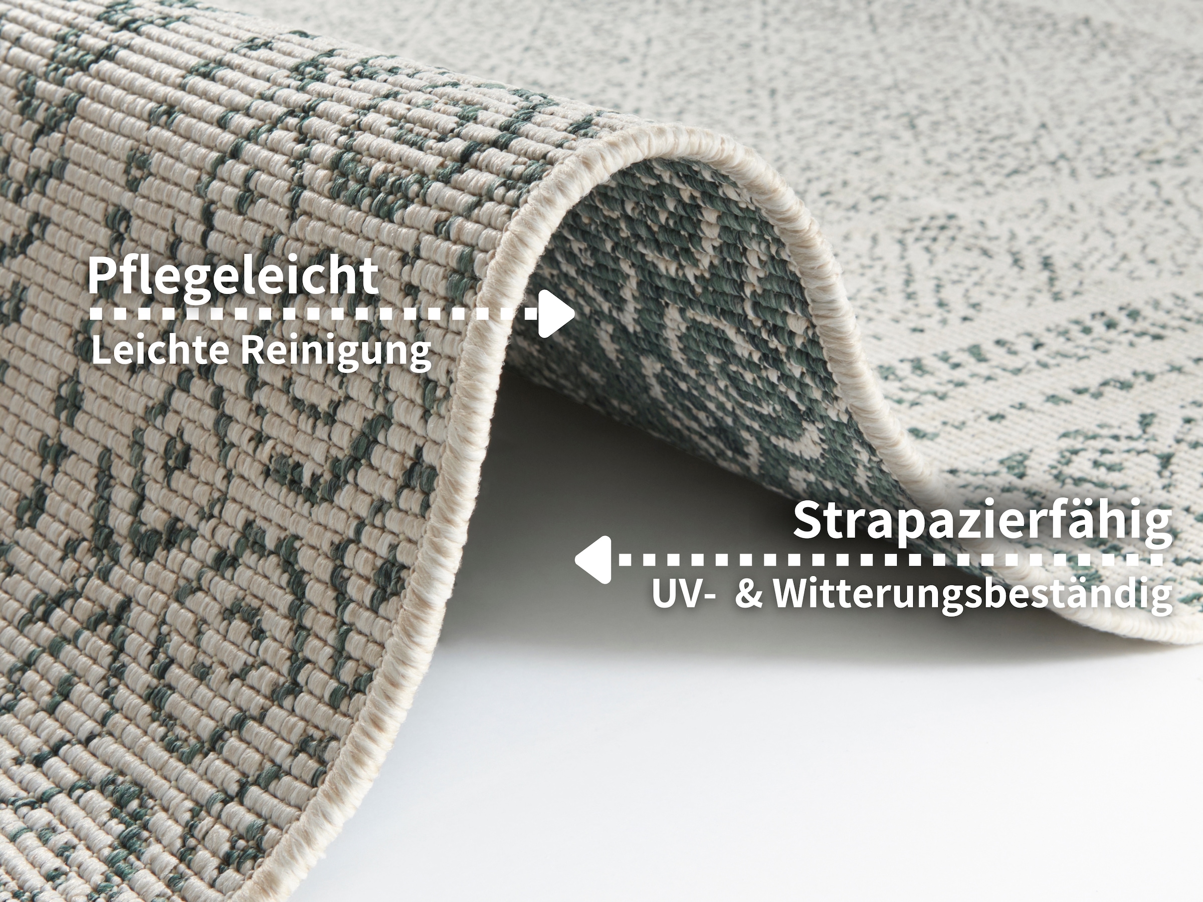 my home Teppich »Bernard Wendeteppich«, rechteckig, 5 mm Höhe, auch als Läufer, Robust, Pflegeleicht, Flachgewebe, In- und Outdoor