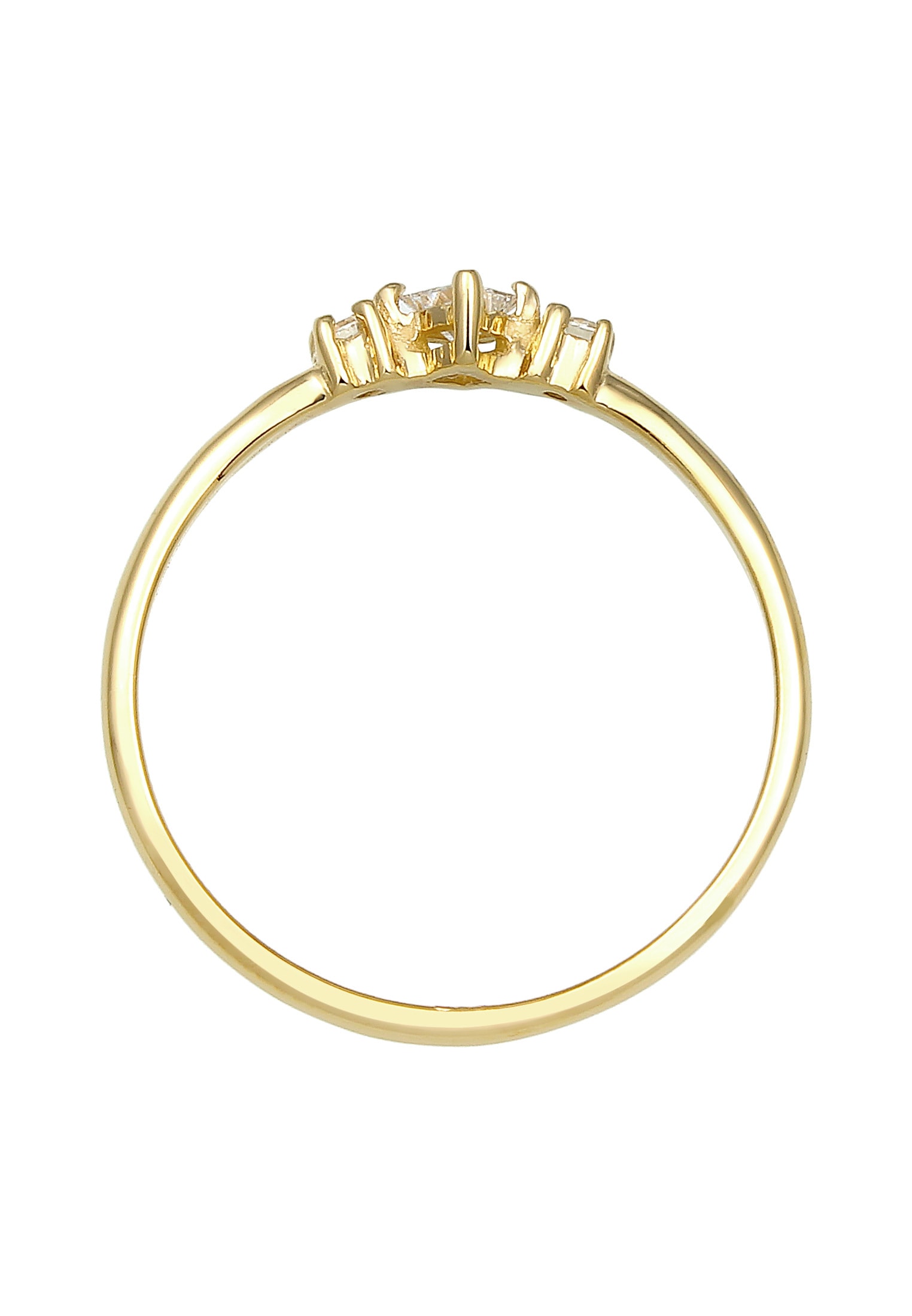 Elli DIAMONDS Verlobungsring »Prinzessschliff Diamant (0.13 ct) 585 Gelbgold«