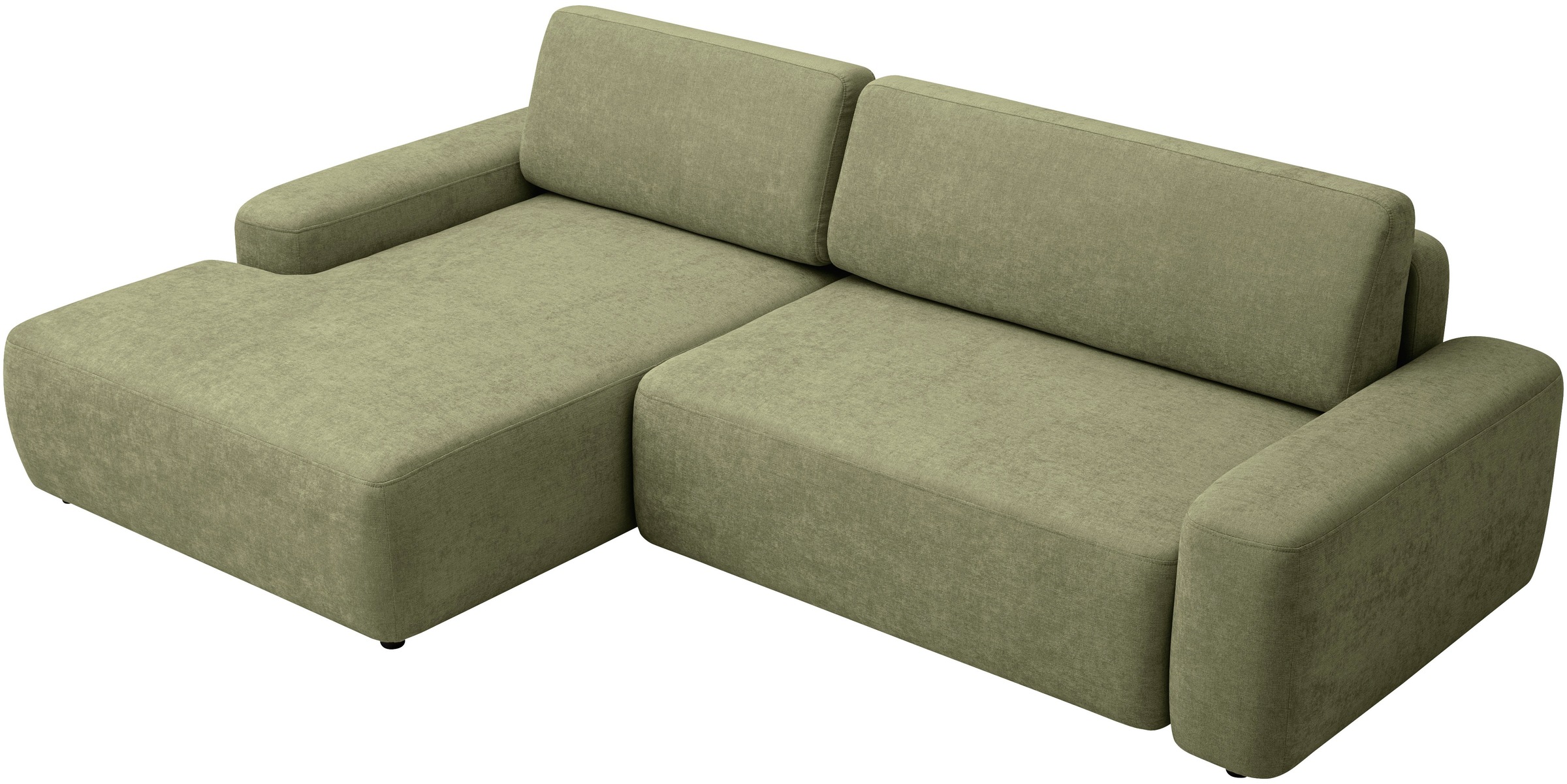 INOSIGN Ecksofa »TORGE (264cm), Schlafsofa in Cord, Samtvelours o Struktur fein, L-Form«, Schlaffunktion, Bettkasten, Liegefläche: 125/210 cm