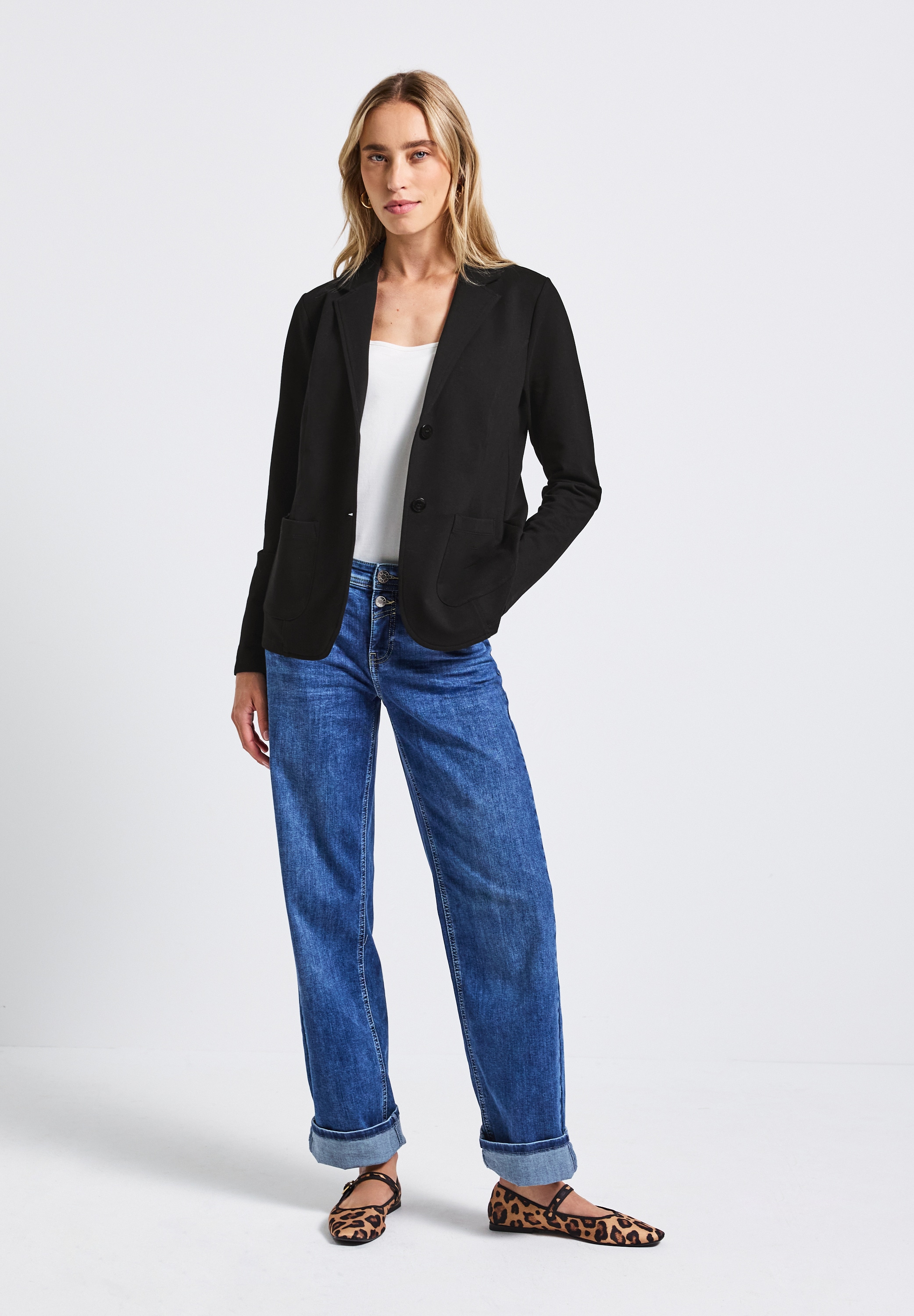 STREET ONE Kurzblazer, aus Baumwolle mit Stretchanteil