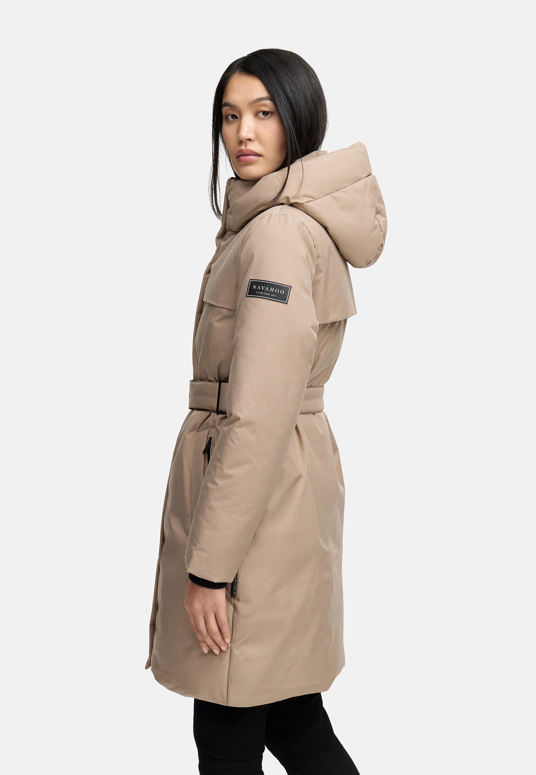 Navahoo Wintermantel »Gipfelspass XIV« Warmer Winterparka mit Taillengürtel