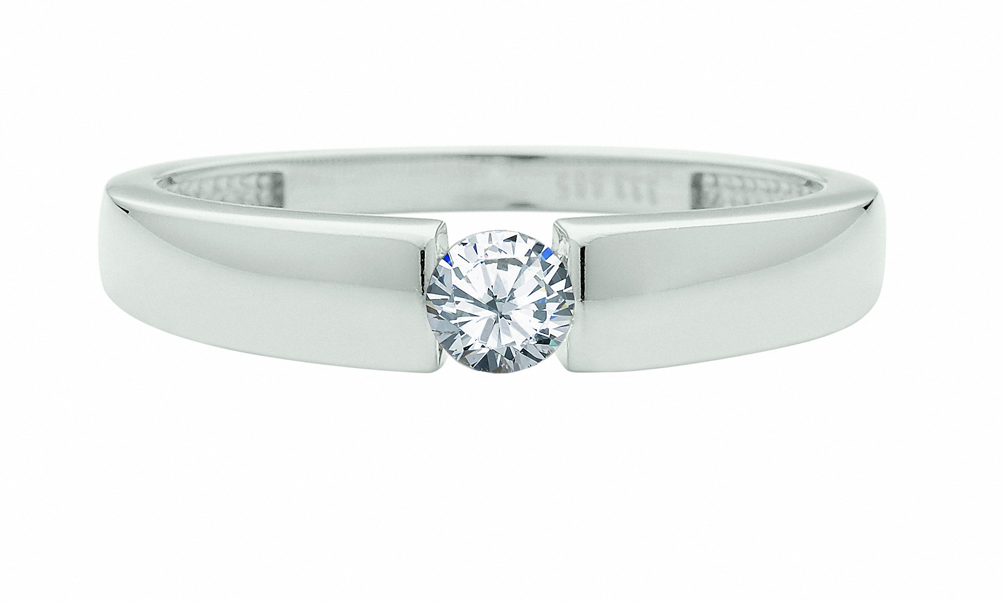 ADELIA ́S Damen Solitärring "Solitärring 925 Silber mit Zirkonia", 54, Silber 925 (Sterlingsilber), silber, Silber 925 (Sterlingsilber), Fingerringe,