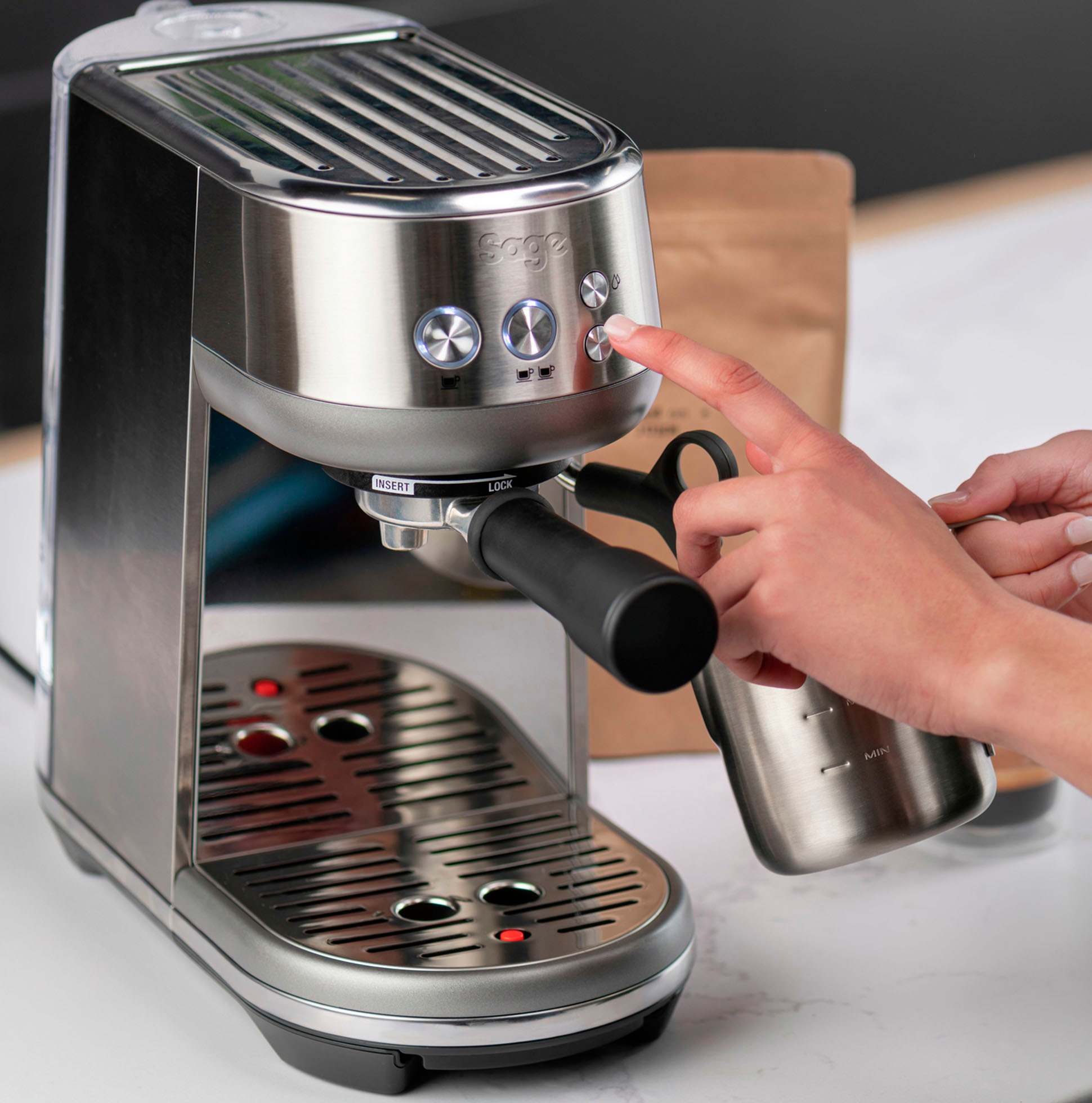 Sage Espressomaschine »SES450BSS the Bambino™« online bestellen | BAUR