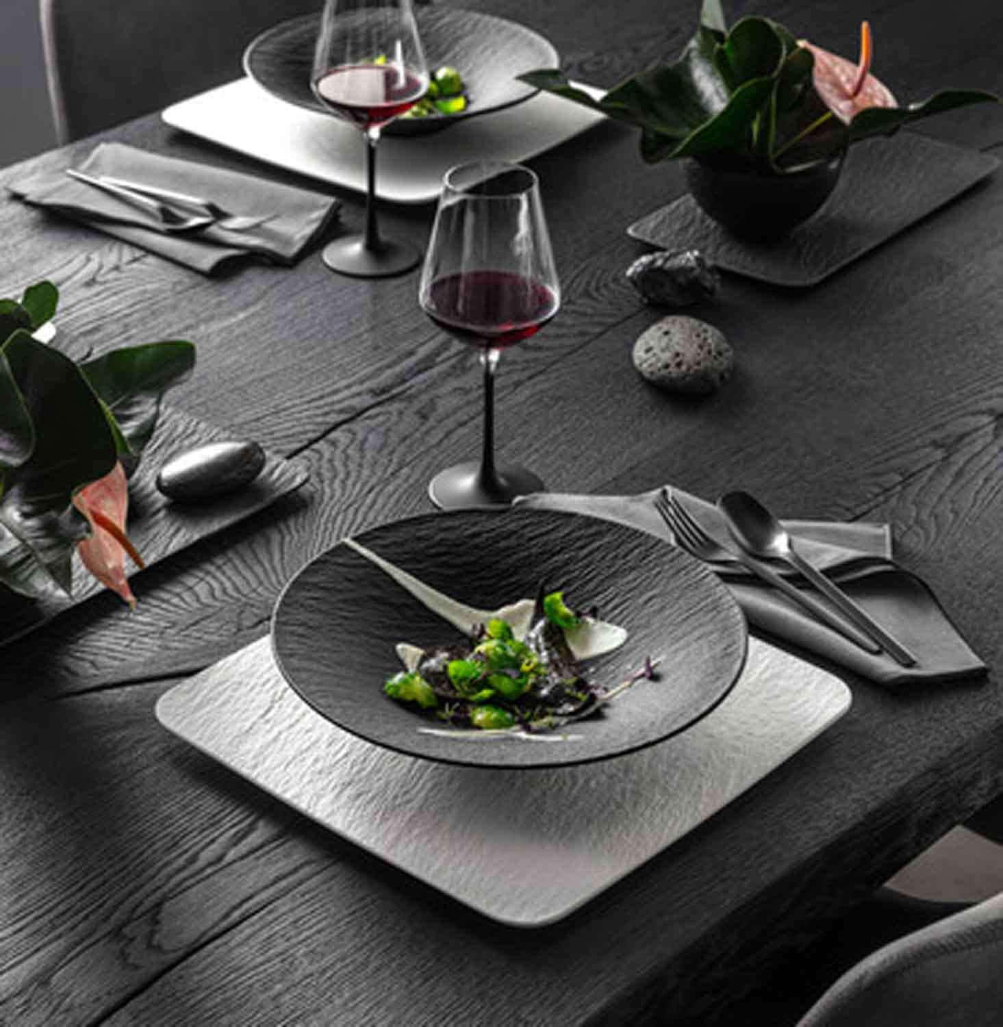 Villeroy & Boch Servierplatte »Servierplatten Manufacture Rock 2er Set weiß«