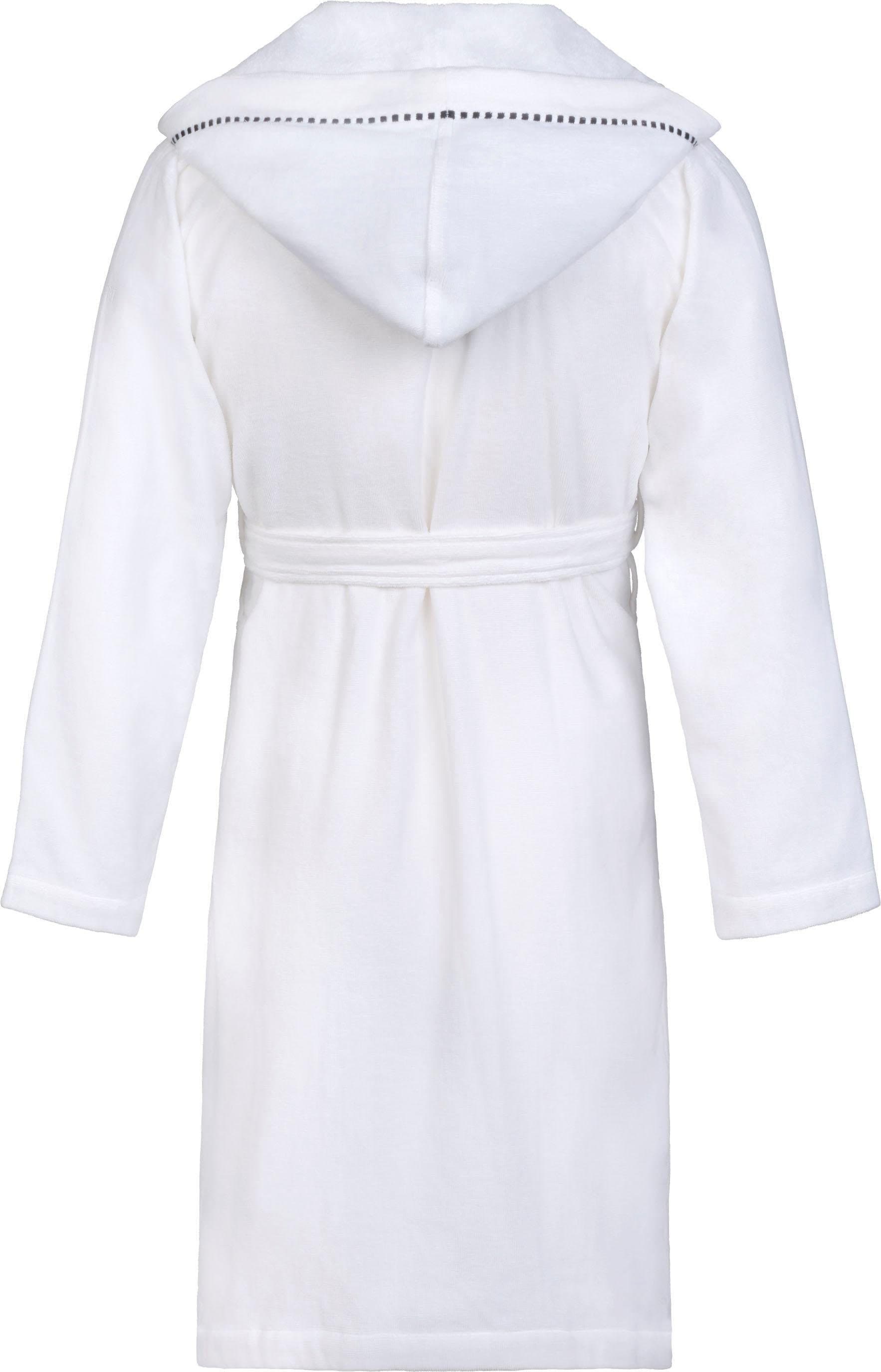 Esprit Unisex-Bademantel »Box, ideal für Sauna & Spa, Hotelbademantel, Morgenmantel«, (1 St., mit Gürtel), mit Kapuze
