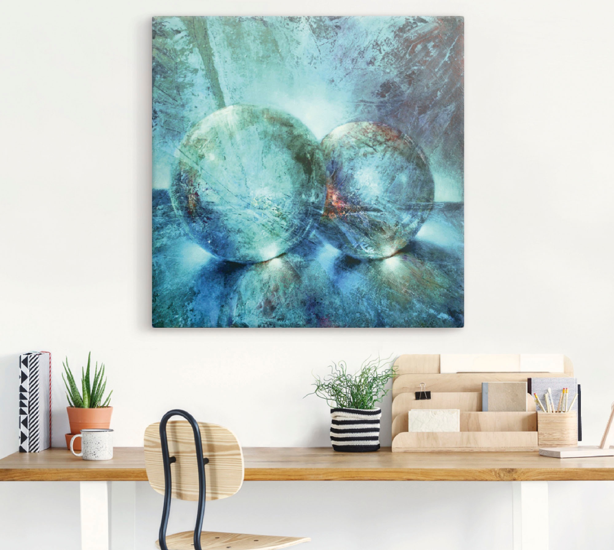Thumbnail - Artland Wandbild "Zwei blaue Murmeln " Muster 1 Stk. tlg. als Alubild, Outdoorbild, Leinwandbild, Poster in verschied. G...