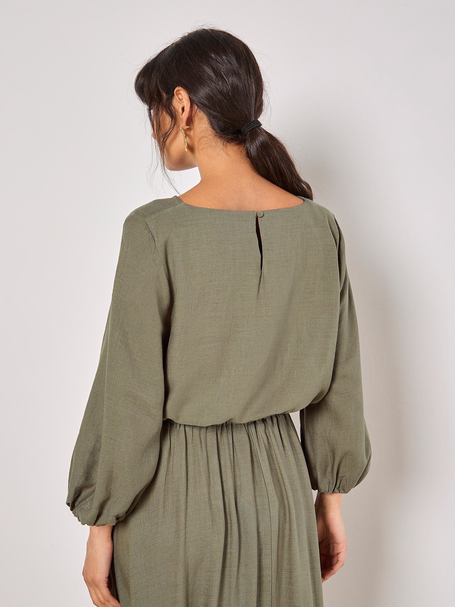 Apricot Klassische Bluse »Crop-Top« mit Ballonärmeln