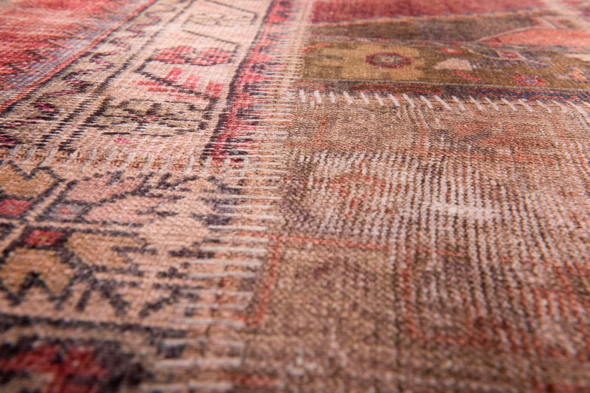 Gino Falcone Fellteppich »Elena 73«, fellförmig, 3 mm Höhe, Kunstfell, bedruckt, Patchwork Design