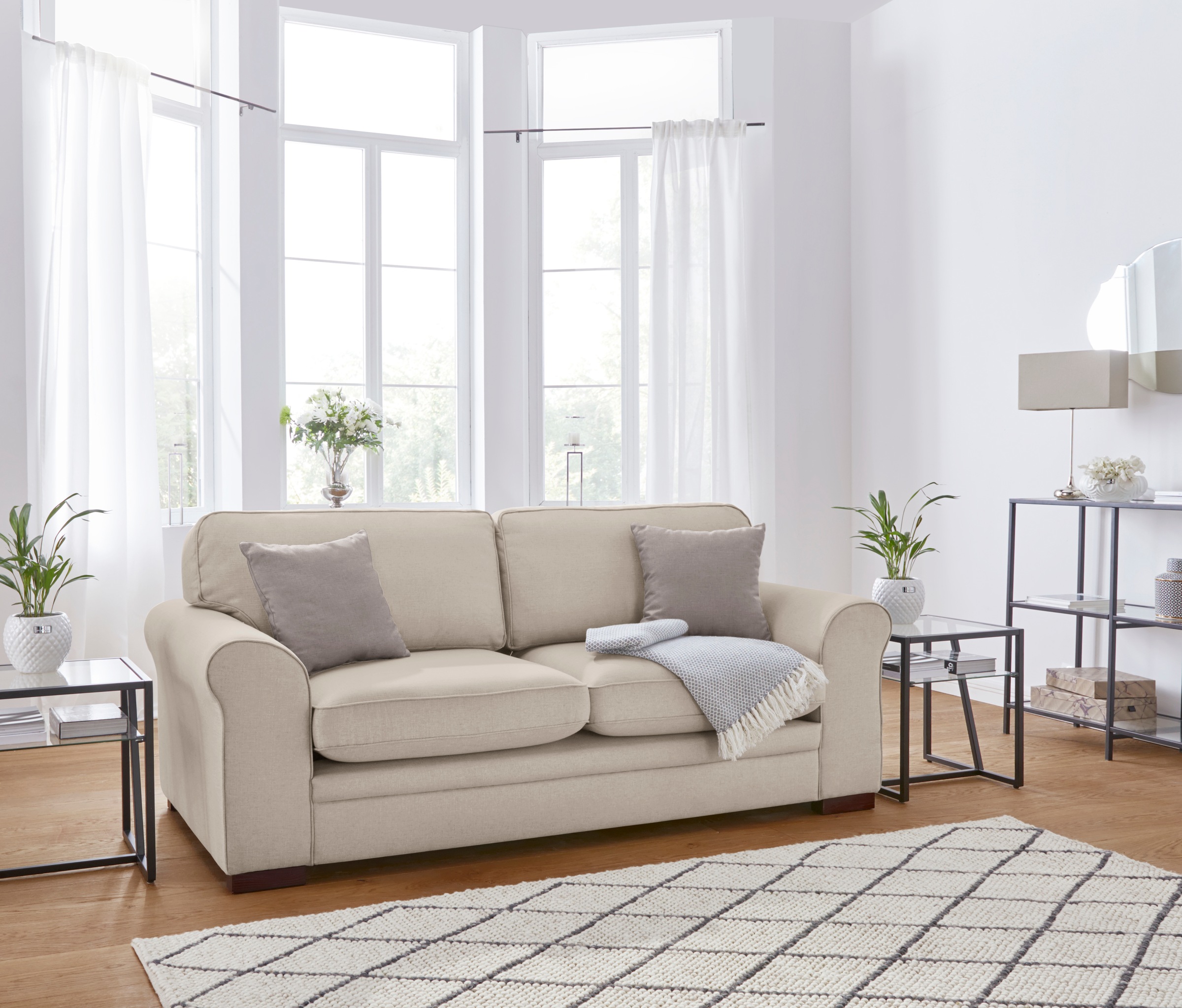 Home affaire 2-Sitzer "Broughton" weicher Sitzkomfort, incl. 2 Zierkissen, günstig online kaufen