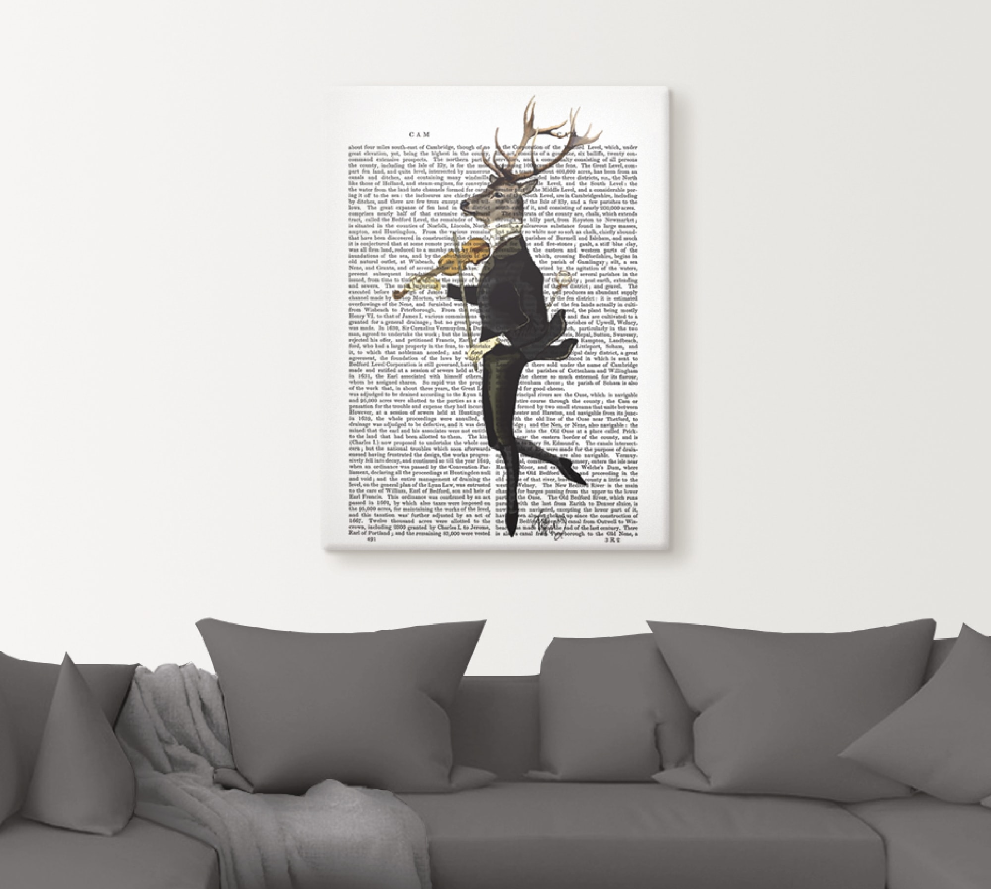 Artland Wandbild »Tanzender Hirsch mit Violine«, Humor, (1 St.), als Leinwandbild, Poster, Wandaufkleber in verschied. Größen