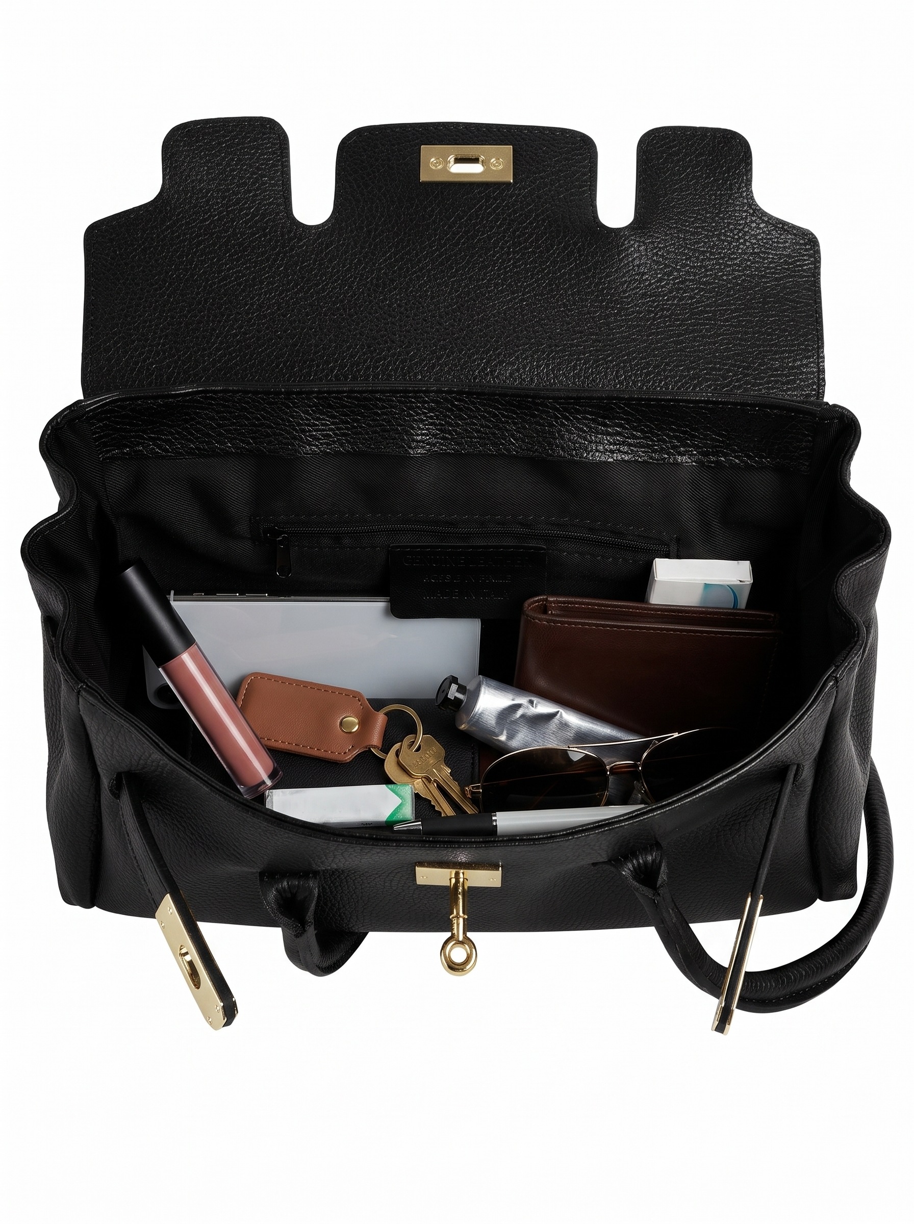 forty° Henkeltasche »Morvina« echt Leder, Made in Italy