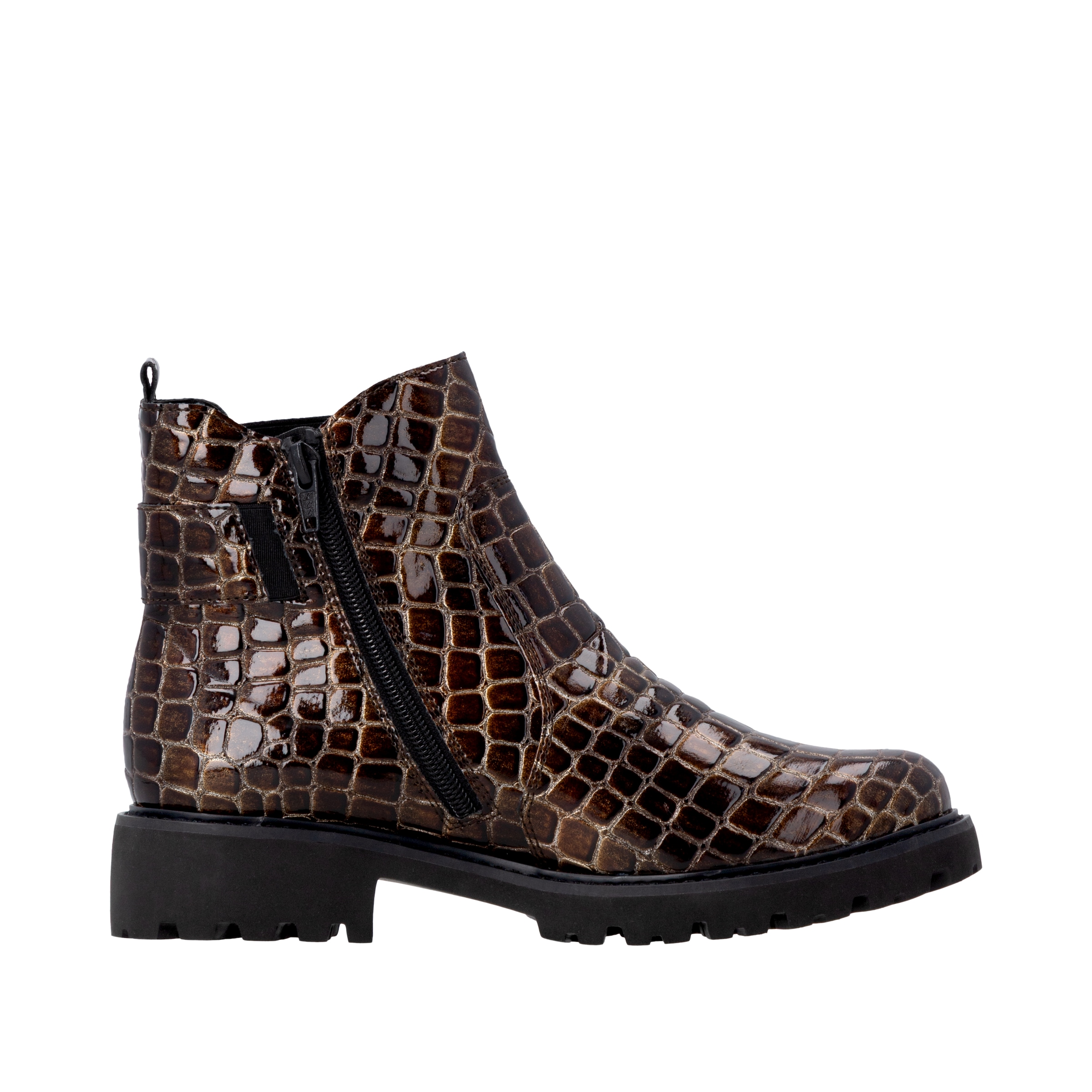 Remonte Chelseaboots  Blockabsatz, Stiefelette, Lackboots in trendiger Optik