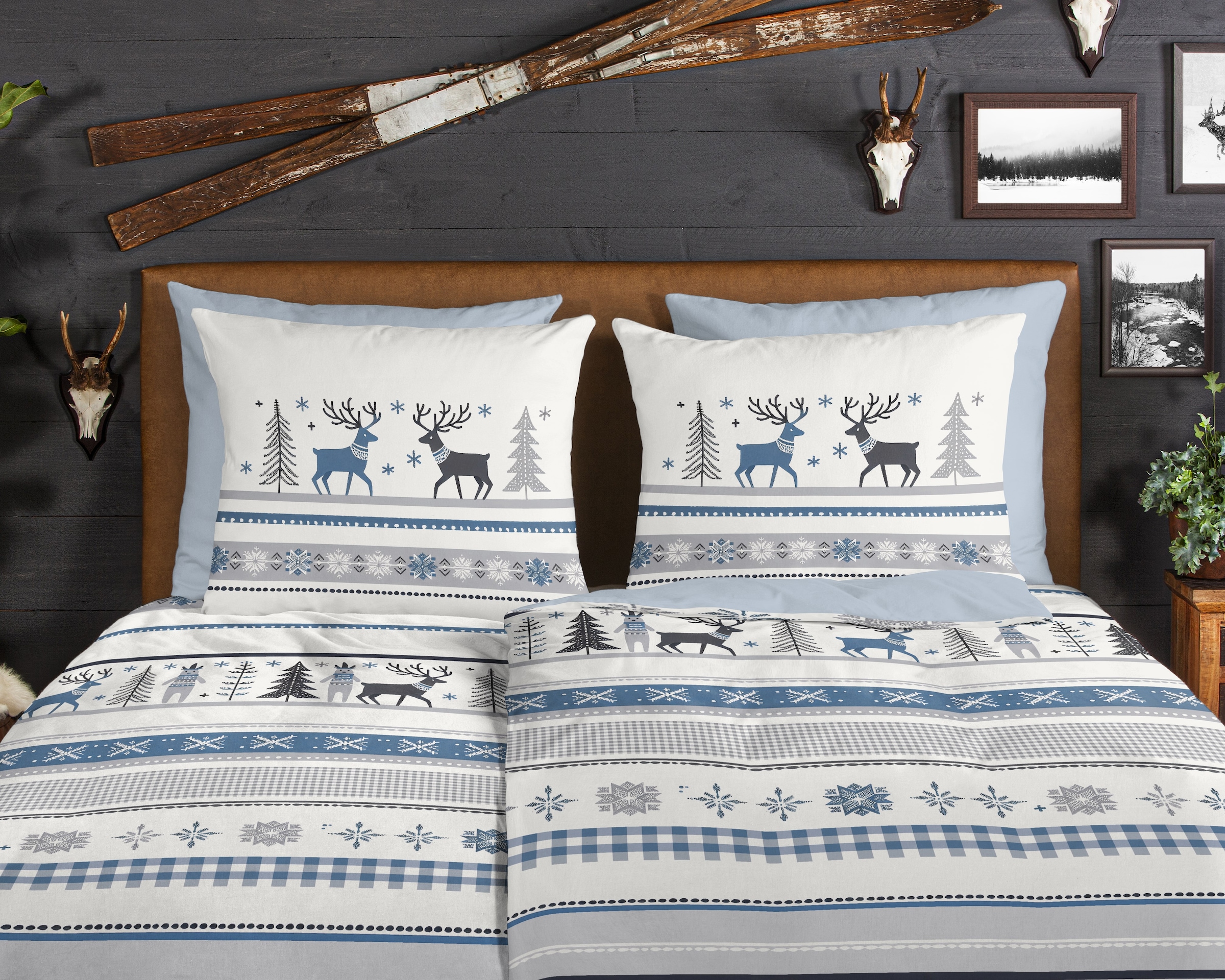 good morning Wendebettwäsche »Aila« 2 Stk. tlg. Flanell, Biber, Winter, Warm, Reißverschluss, Wendeoptik, Winter