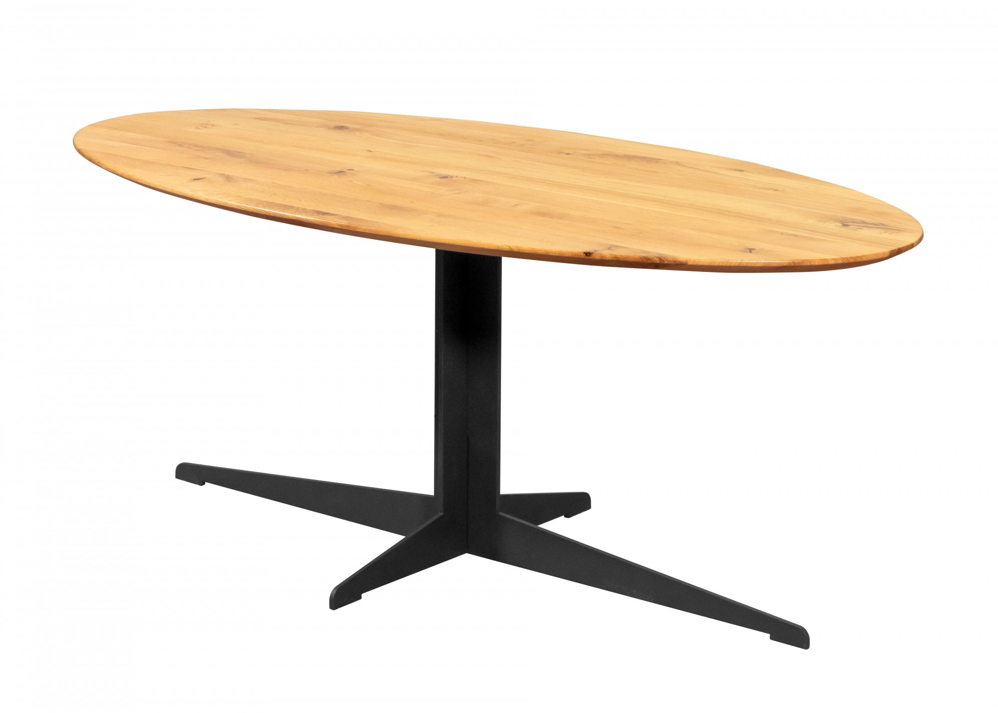Home affaire Couchtisch »Eclipse CT«, Eiche Massivholzplatte, Pulverbeschichtetes Metallgestell