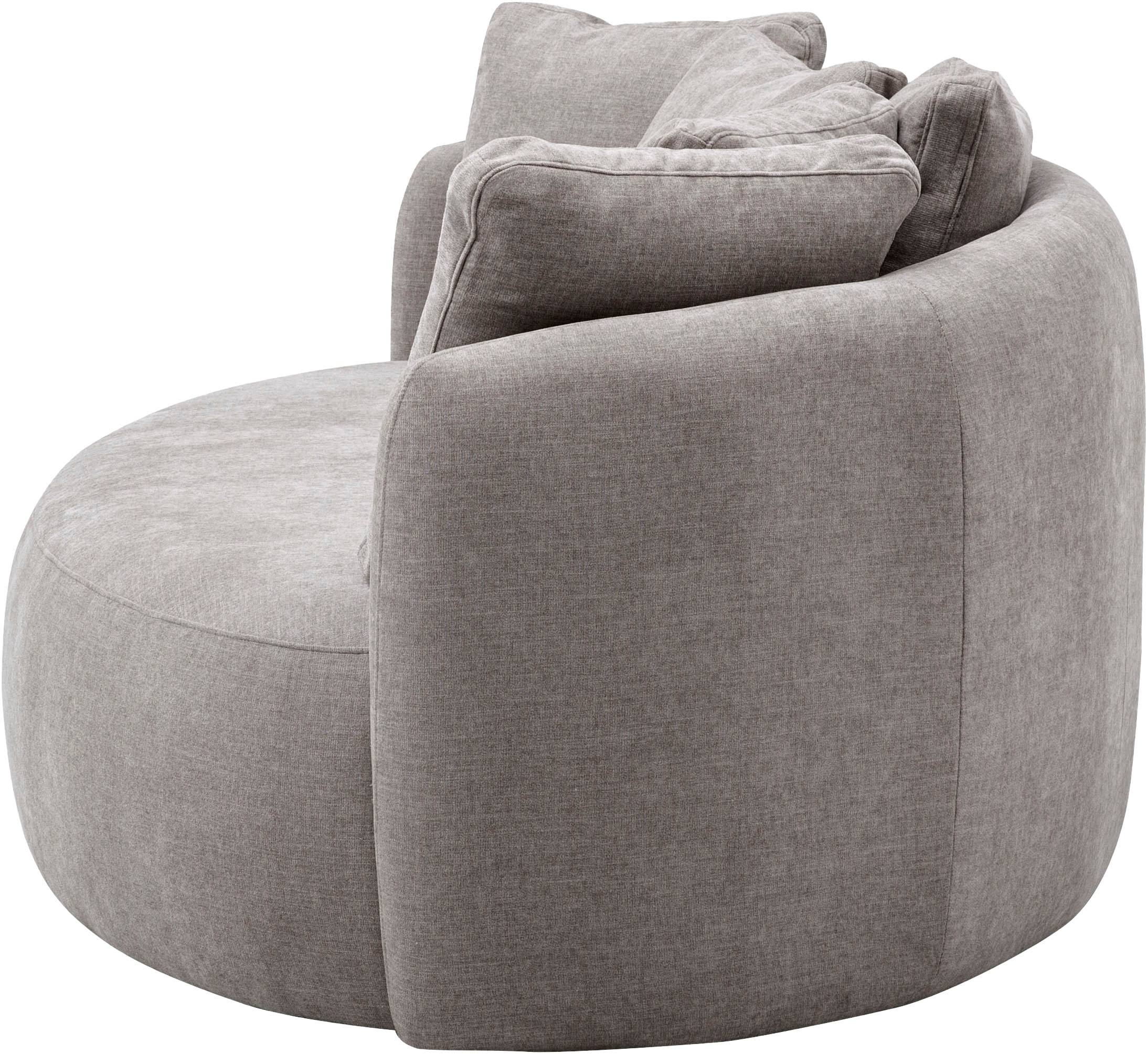OTTO home 2,5-Sitzer »Kaarl, rundes Loungesofa, Sofa mit Kissen, perfekt gepolstert« Webstoff, in fünf Farben, zeitloses Design, inkl. 5 Rückenkissen