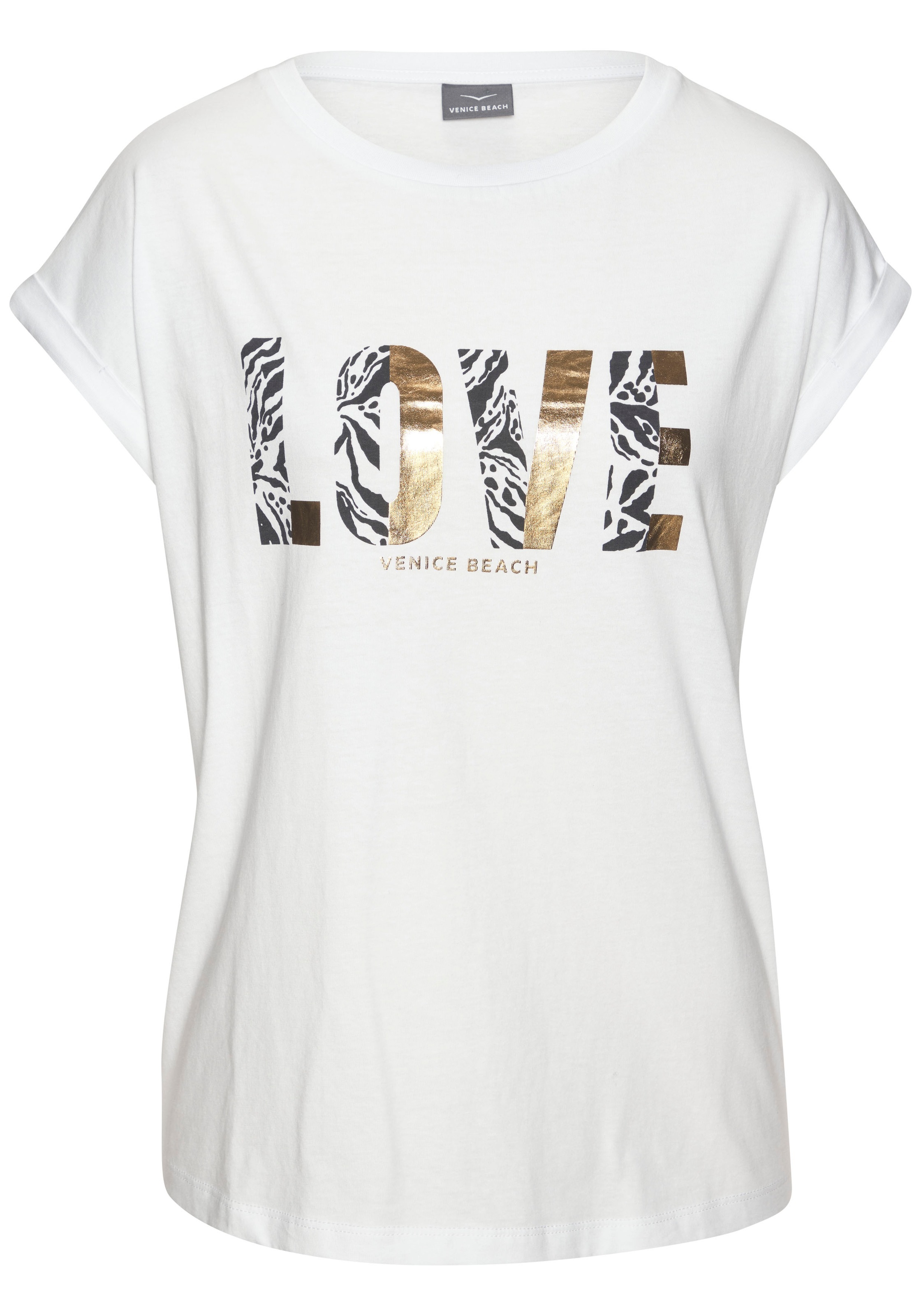 Venice Beach Kurzarmshirt, mit Frontprint, T-Shirt aus Baumwolle, lockere P günstig online kaufen