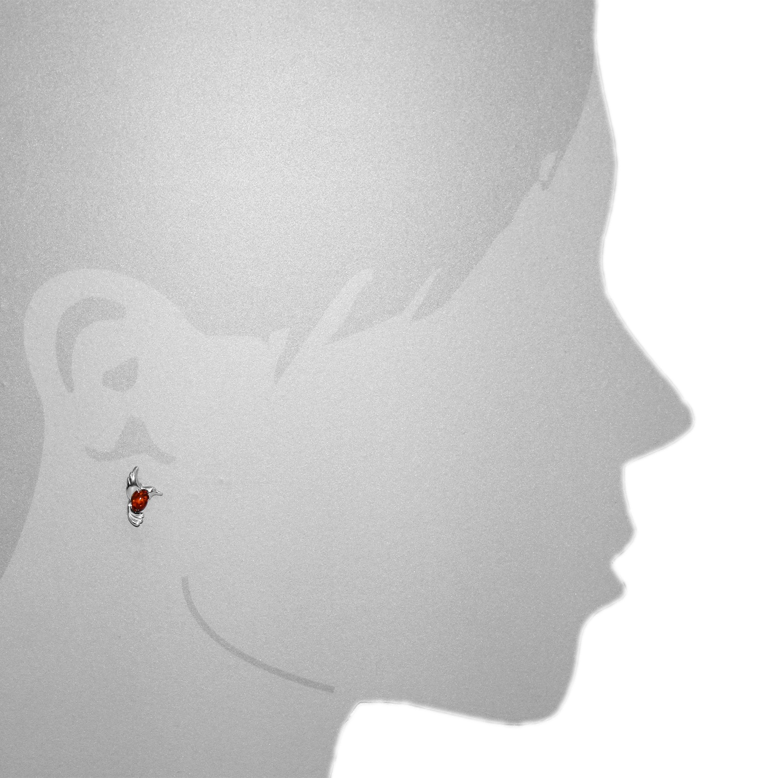 OSTSEE-SCHMUCK Paar Ohrstecker »- Kolibri - Silber 925/000 - Bernstein«