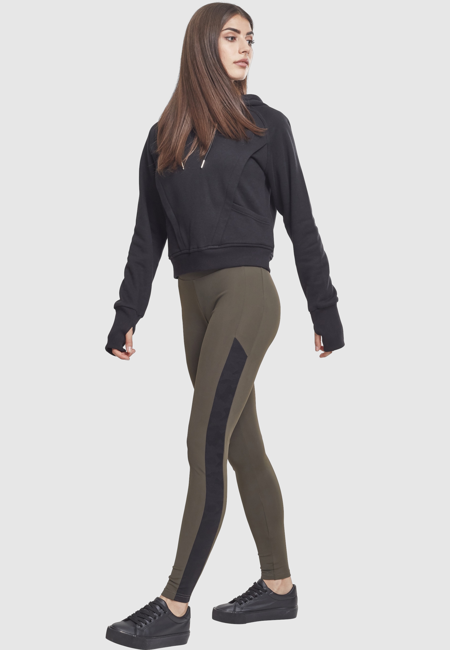 URBAN CLASSICS Leggings »Urban Classics Damen Ladies Jacquard Camo Striped Leggings«