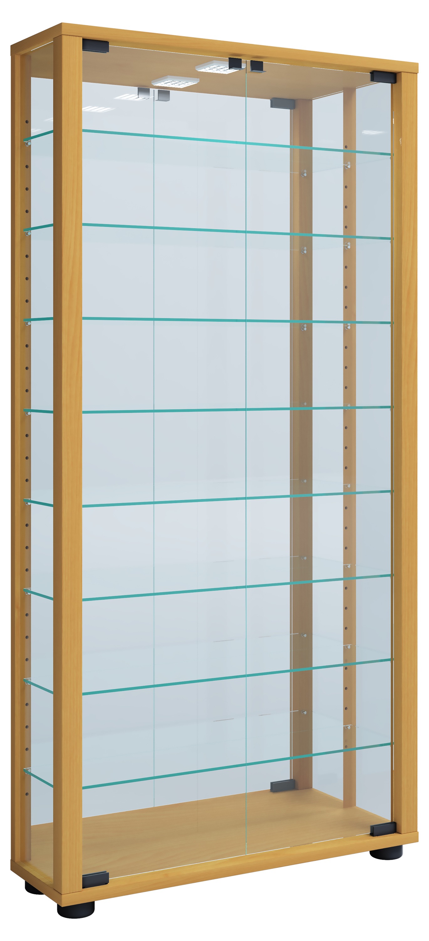 VCM Wandregal »VCM Glasvitrine hängend | Vitrine Glas mit ESG-Sicherheitsglas | Maße ca. H. 115 xx B. 59 x T. 18 cm| Hängevitrine Glas | Modern und platzsparend | Glas Vitrinenschrank - Vitrosa Maxi Spiegel«