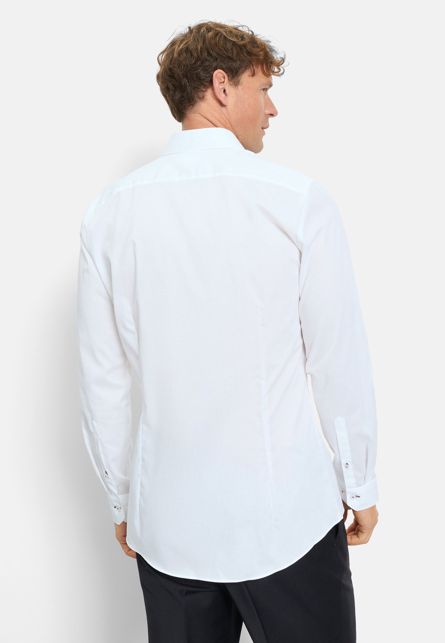 Businesshemd OLYMP "OLYMP No. Six, super slim, Kent", Herren, Gr. 45, Normaler Arm, weiß, 100% Baumwolle, Hemden 3
